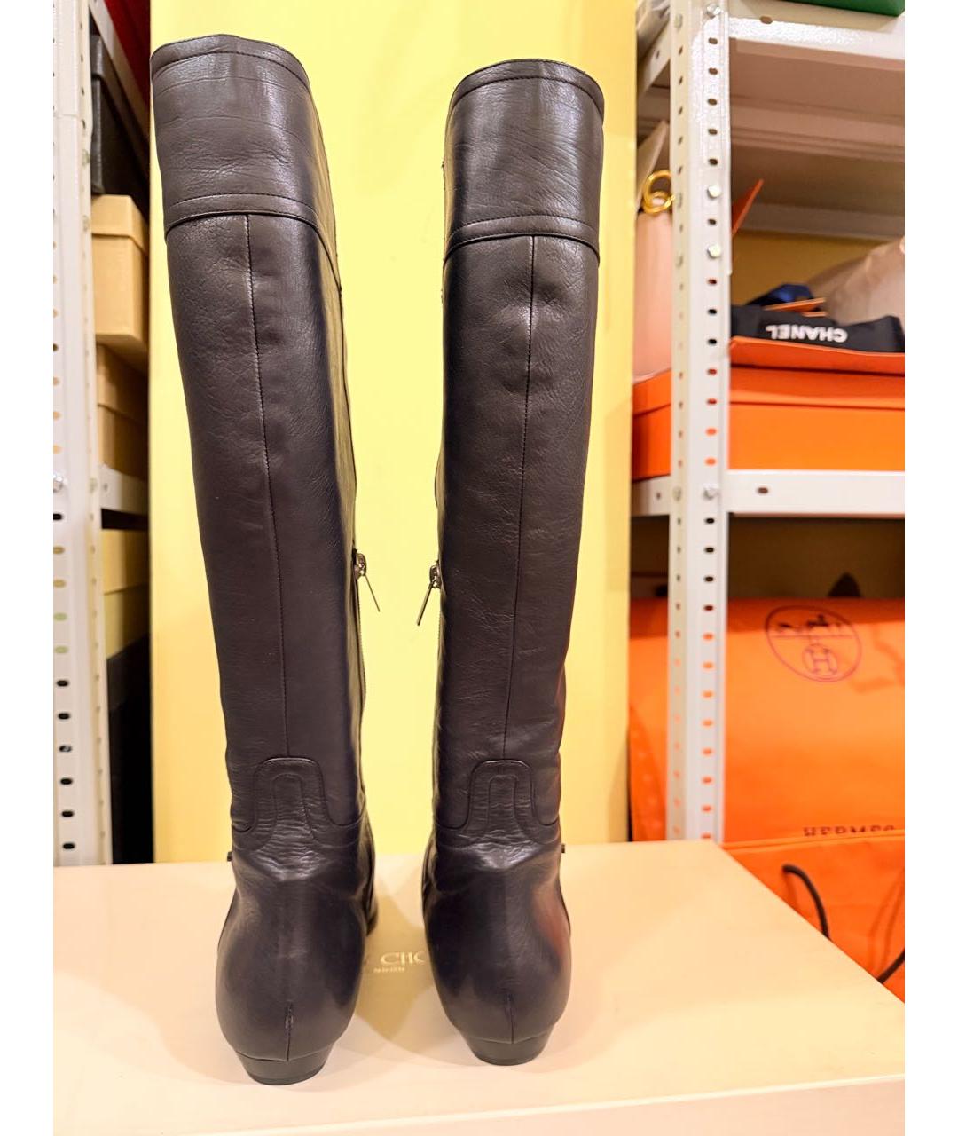 JIMMY CHOO Черные кожаные сапоги, фото 3