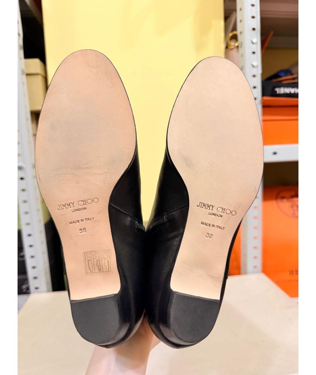 JIMMY CHOO Черные кожаные сапоги, фото 5