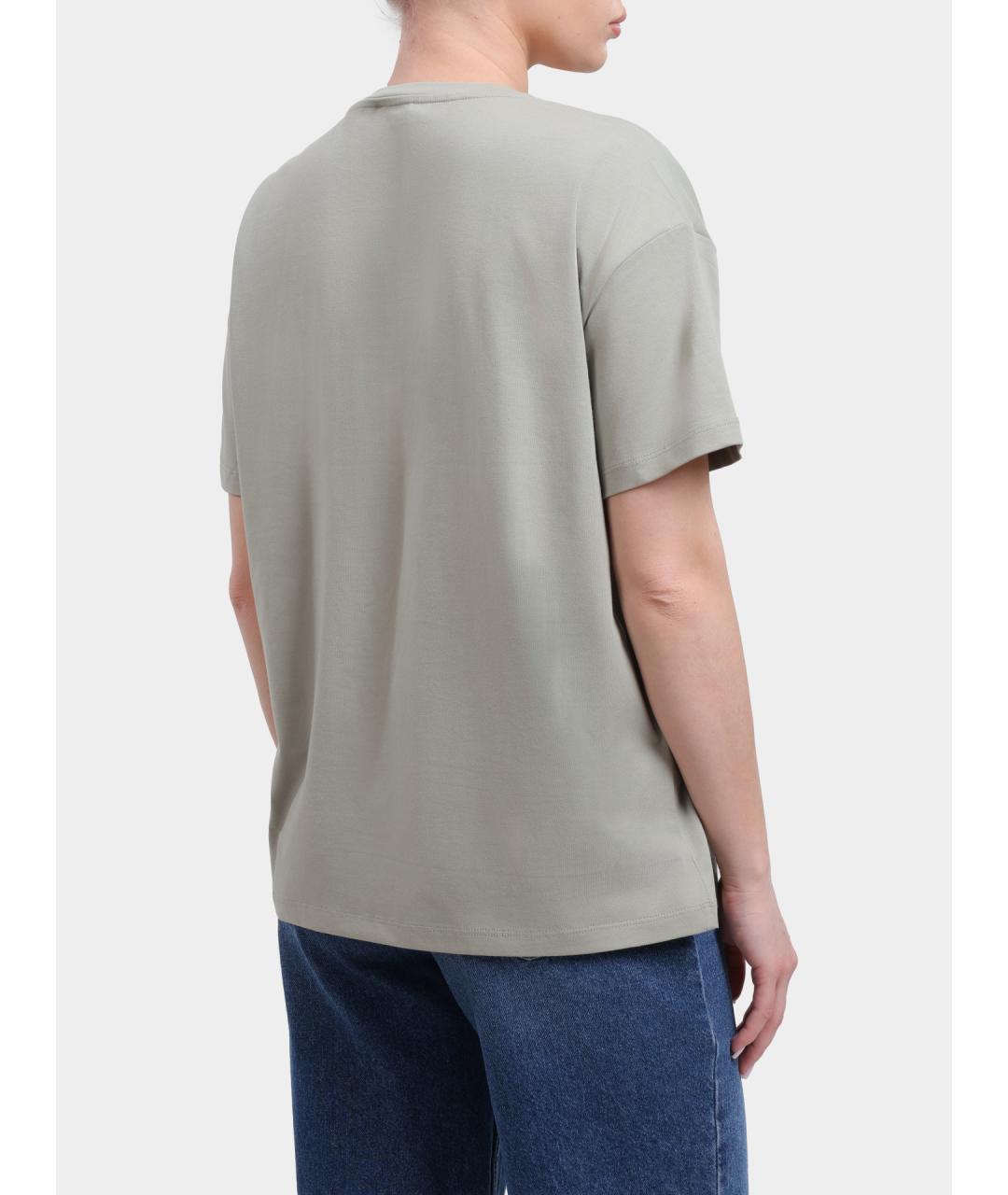 LIU JO Зеленая хлопковая футболка, фото 5