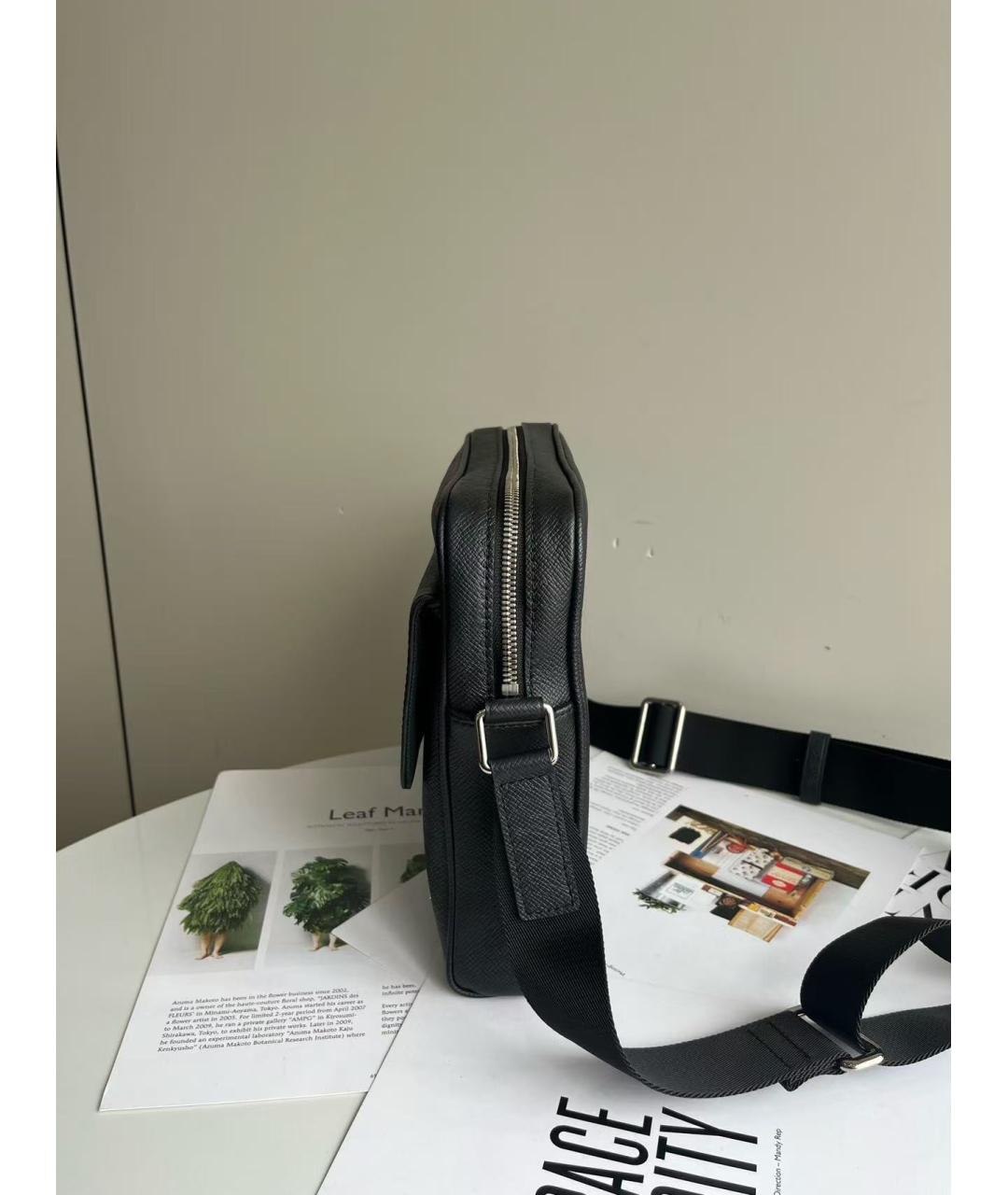 LOUIS VUITTON Черная кожаная сумка через плечо, фото 4