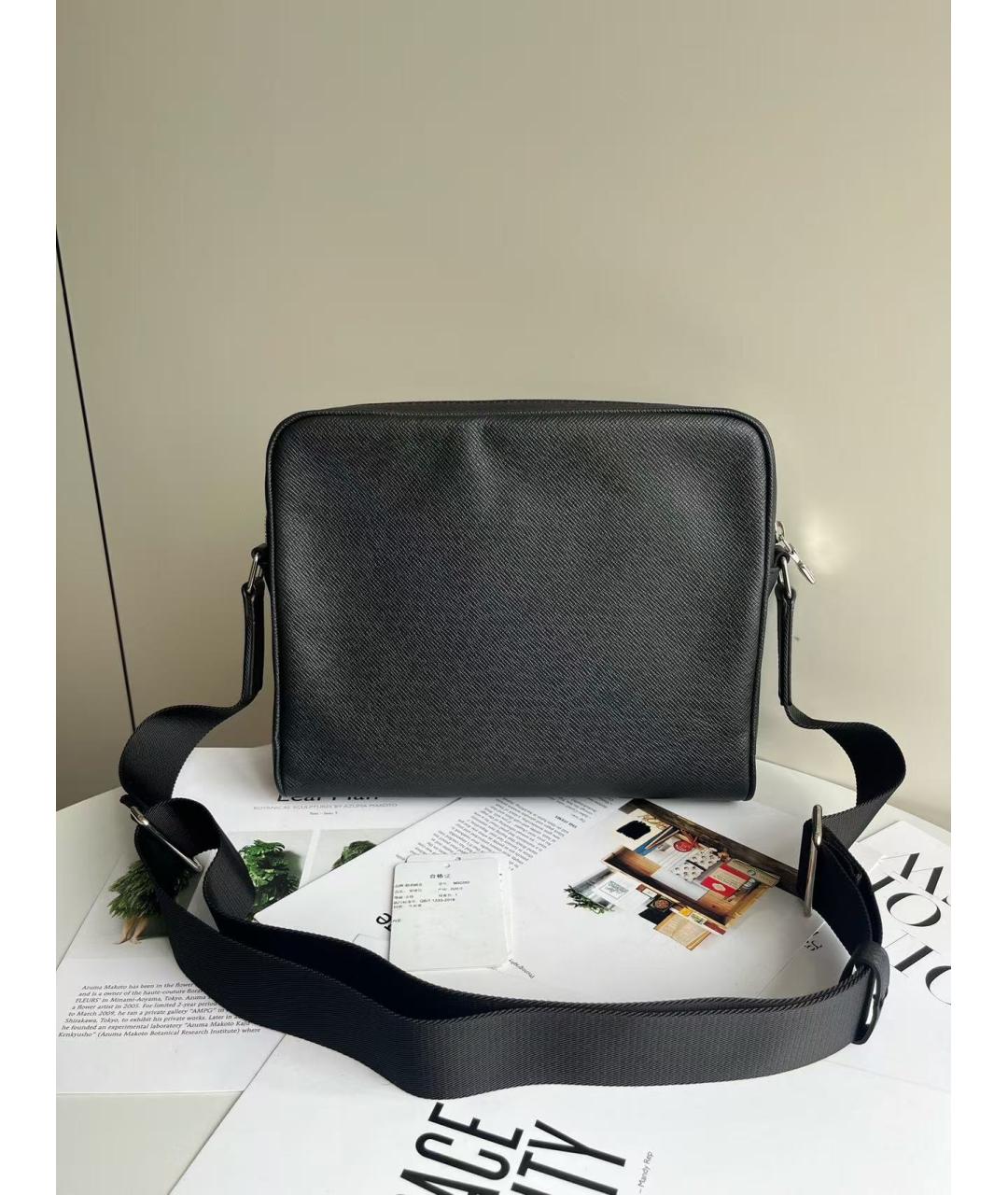 LOUIS VUITTON Черная кожаная сумка через плечо, фото 2