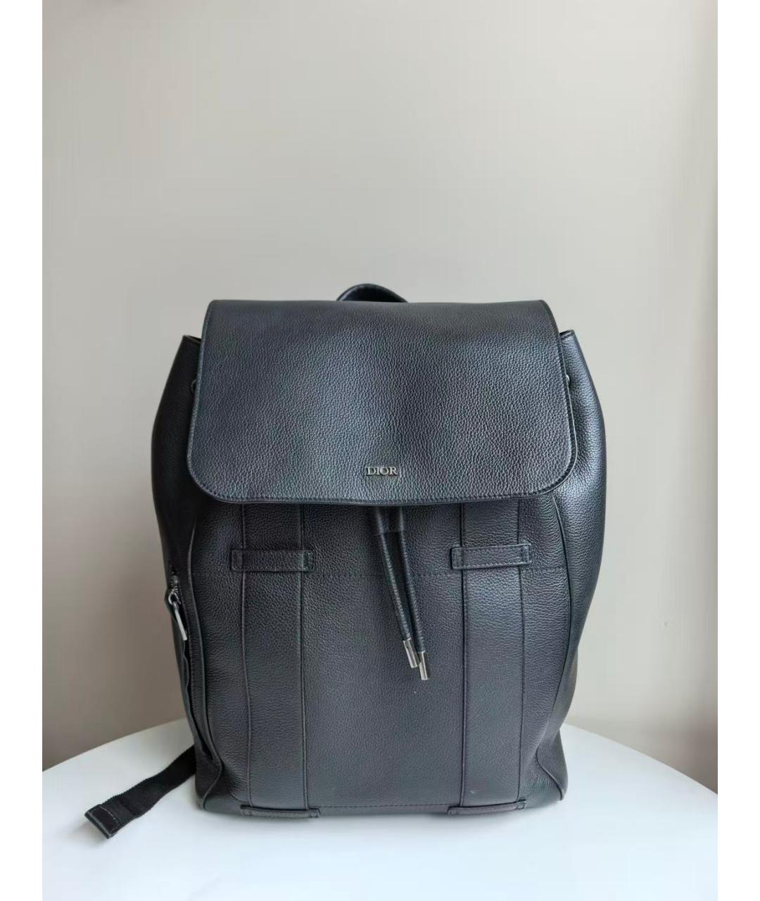 CHRISTIAN DIOR Черный кожаный рюкзак, фото 2