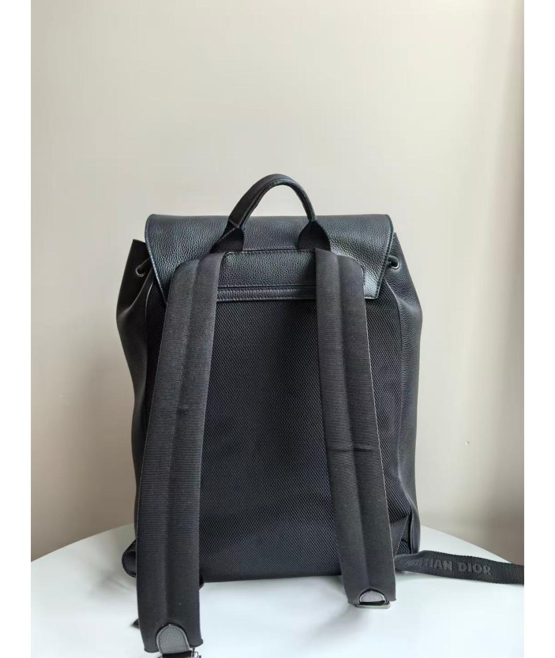 CHRISTIAN DIOR Черный кожаный рюкзак, фото 3
