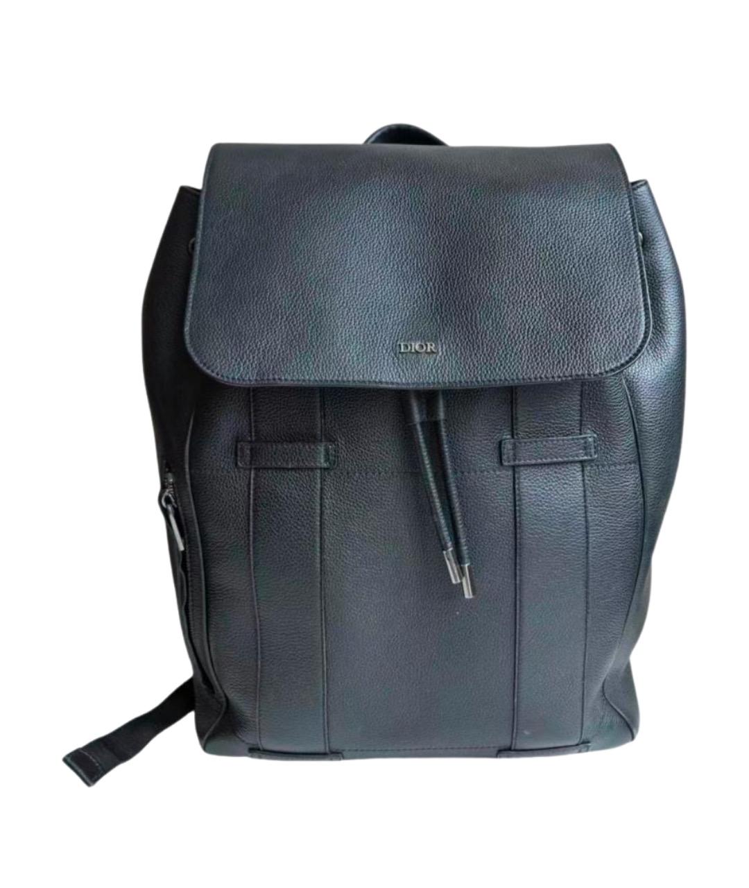 CHRISTIAN DIOR Черный кожаный рюкзак, фото 1