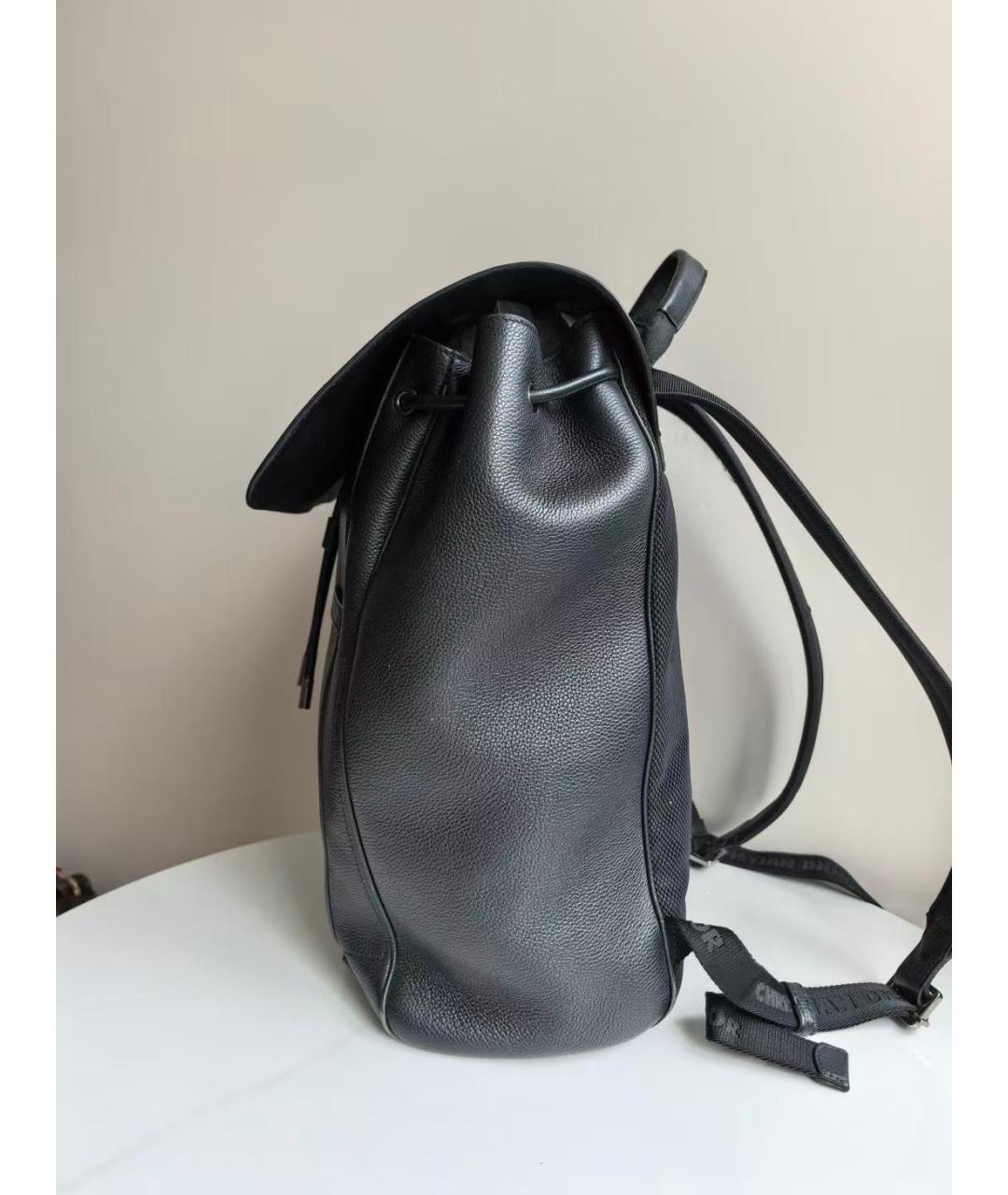 CHRISTIAN DIOR Черный кожаный рюкзак, фото 4