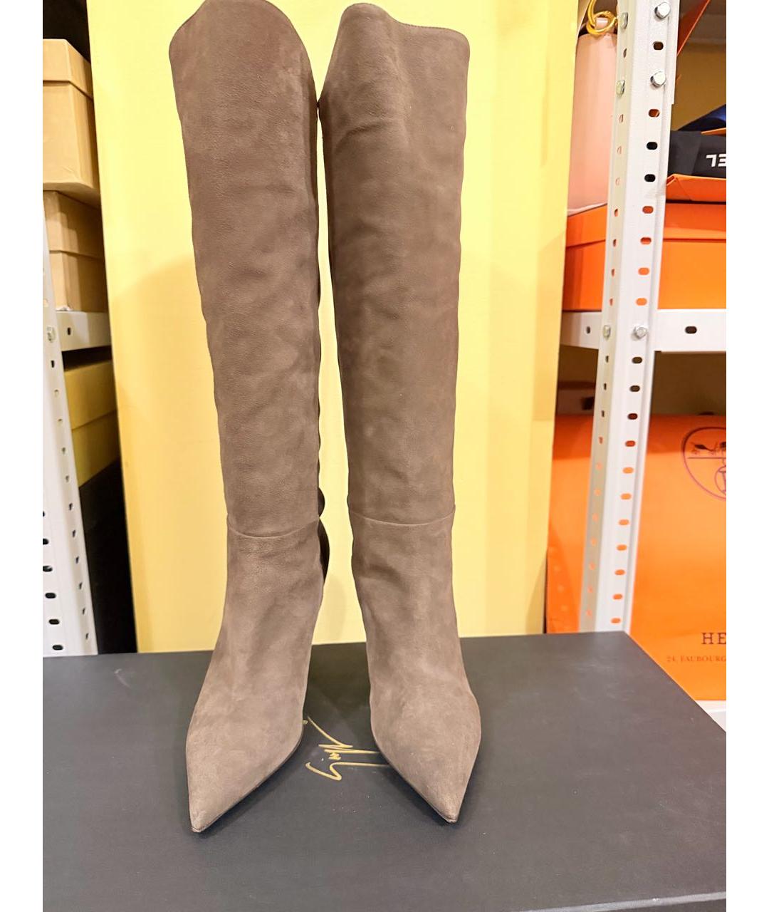 GIUSEPPE ZANOTTI DESIGN Коричневые замшевые сапоги, фото 2