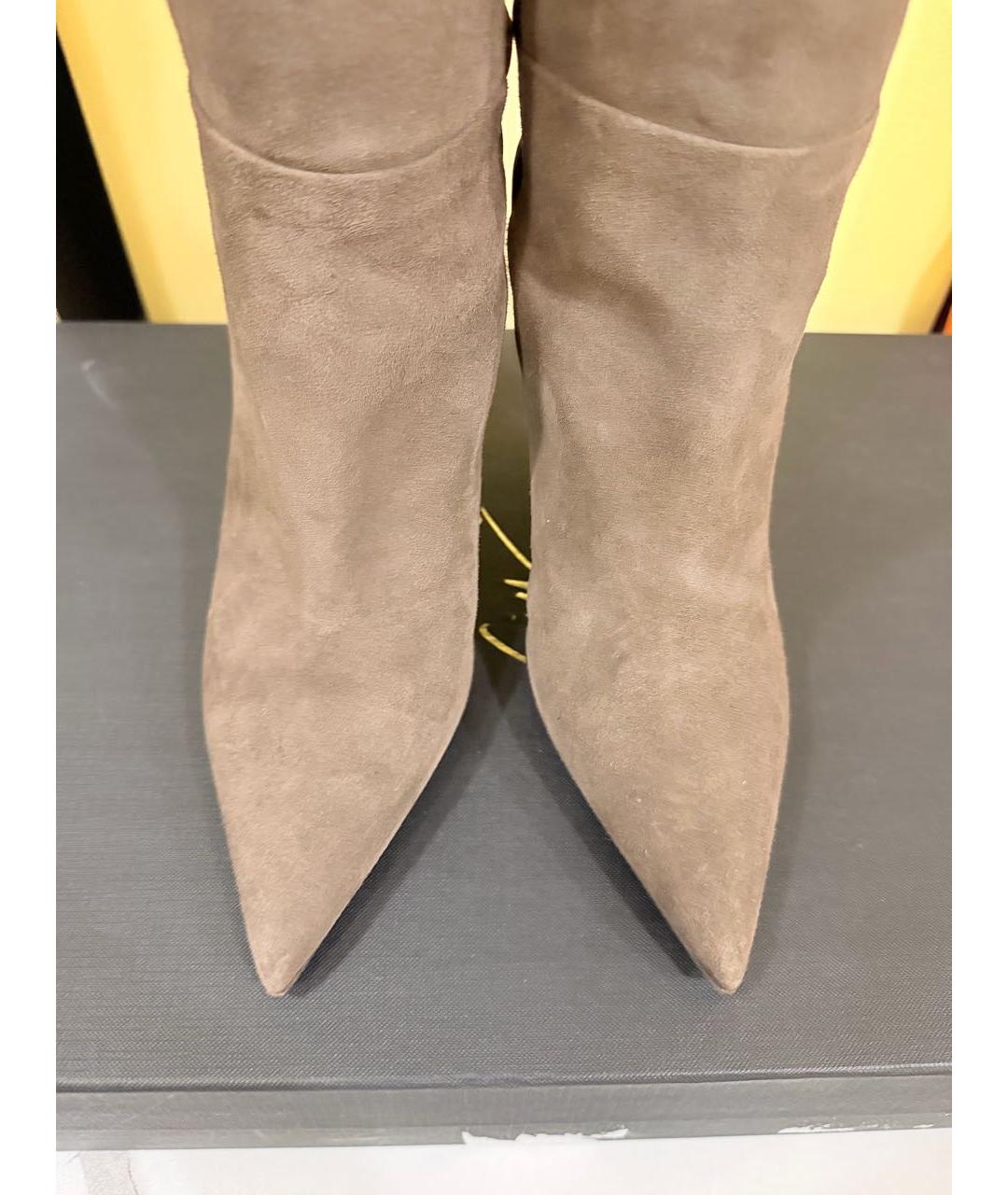 GIUSEPPE ZANOTTI DESIGN Коричневые замшевые сапоги, фото 4