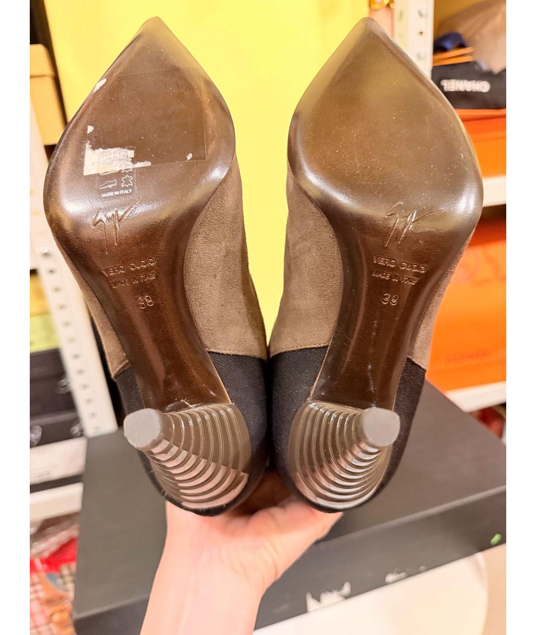 GIUSEPPE ZANOTTI DESIGN Коричневые замшевые сапоги, фото 5