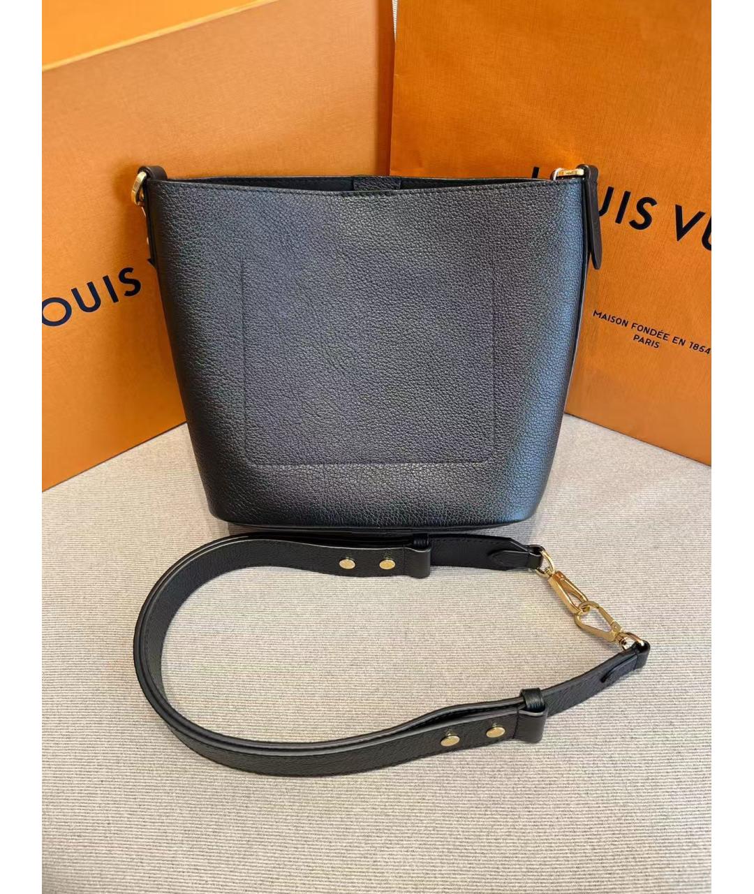 LOUIS VUITTON Черная кожаная сумка через плечо, фото 2