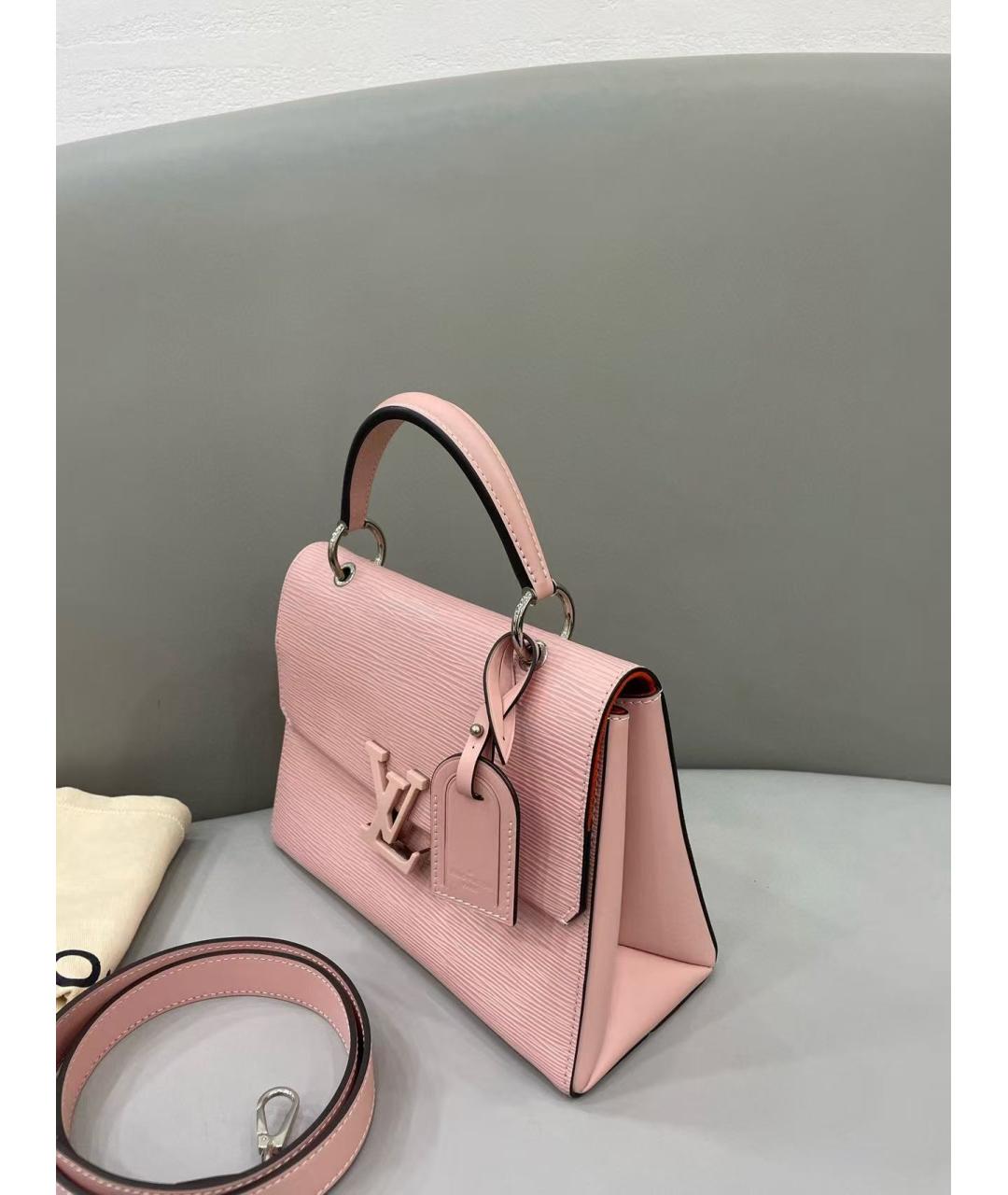 LOUIS VUITTON Розовая кожаная сумка с короткими ручками, фото 4