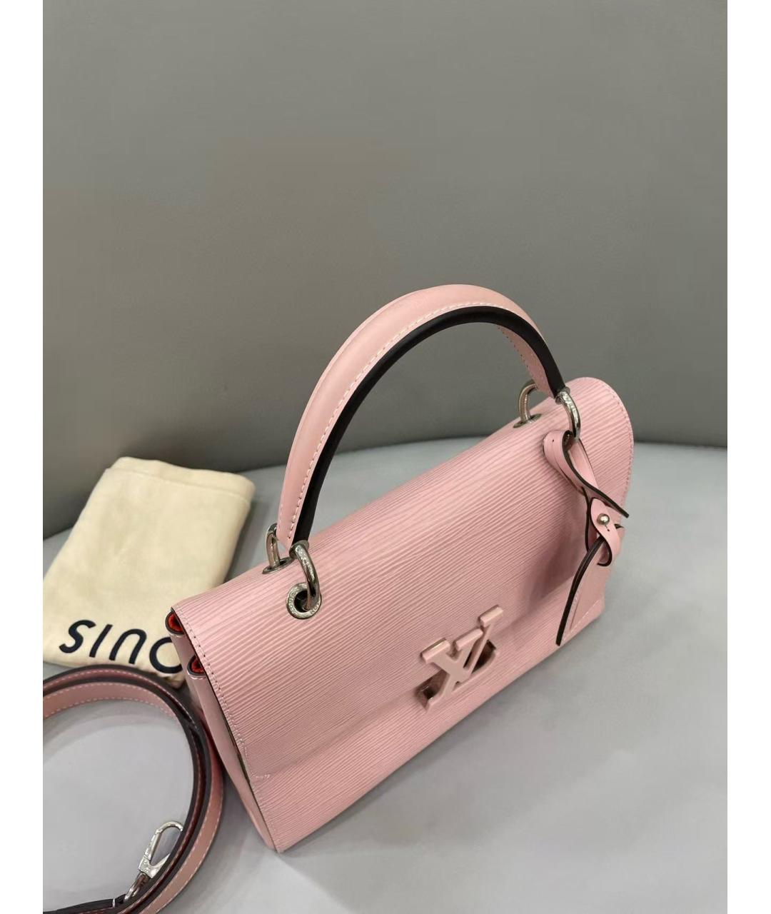LOUIS VUITTON Розовая кожаная сумка с короткими ручками, фото 5