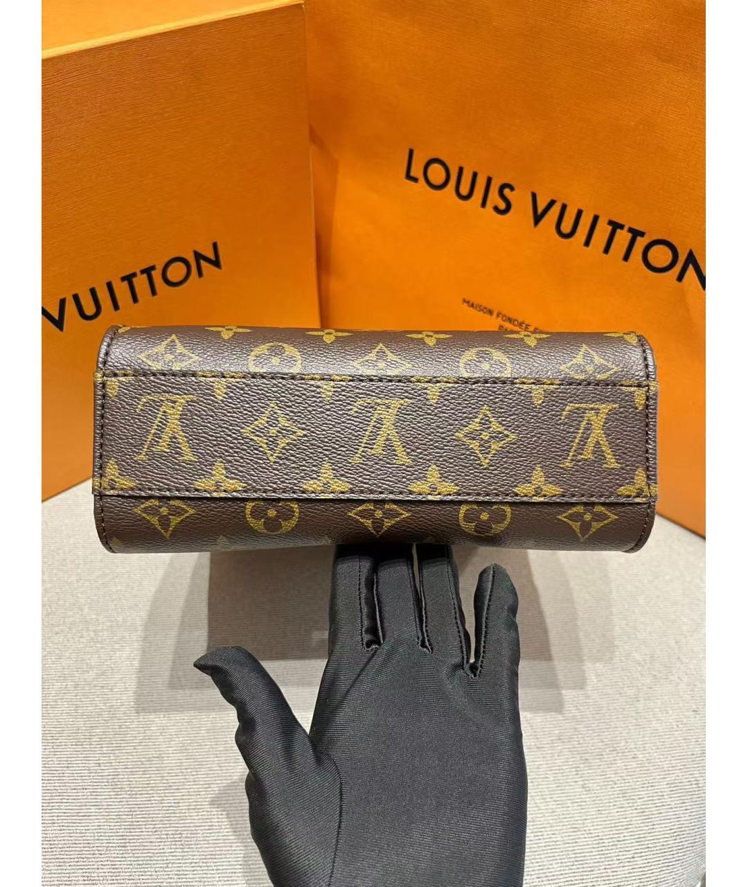 LOUIS VUITTON Коричневая сумка с короткими ручками, фото 5