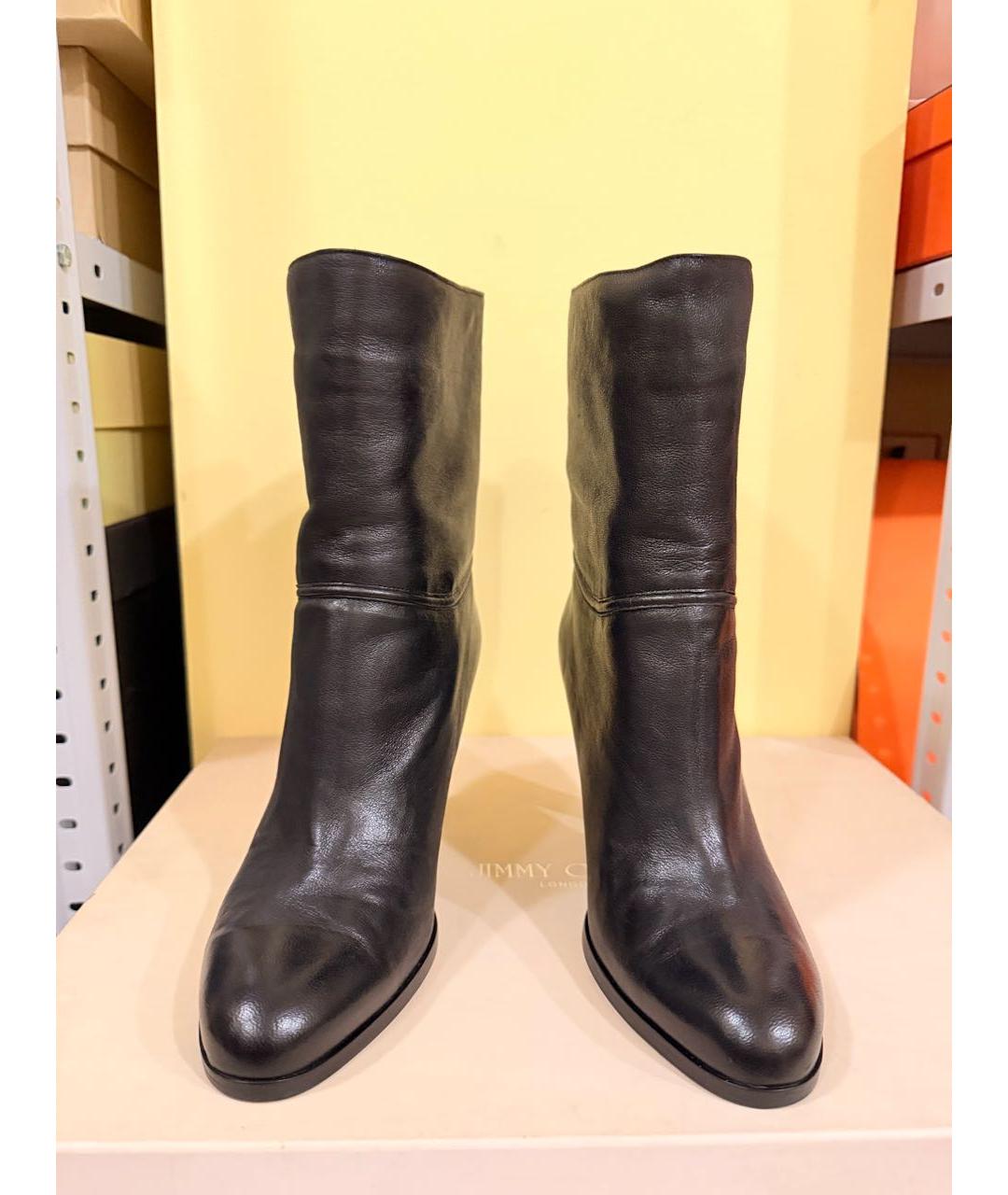 JIMMY CHOO Черные кожаные полусапоги, фото 2