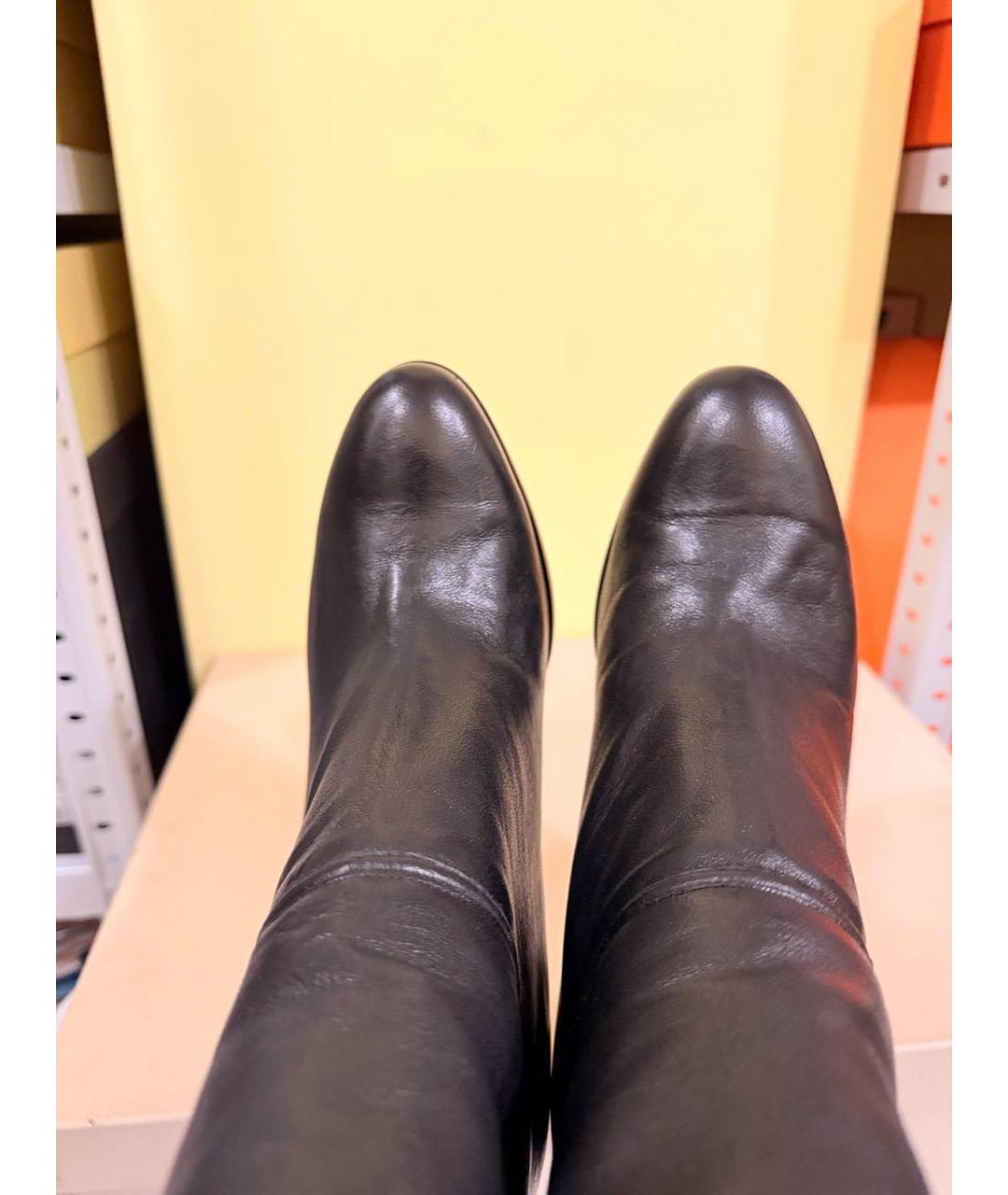 JIMMY CHOO Черные кожаные полусапоги, фото 4