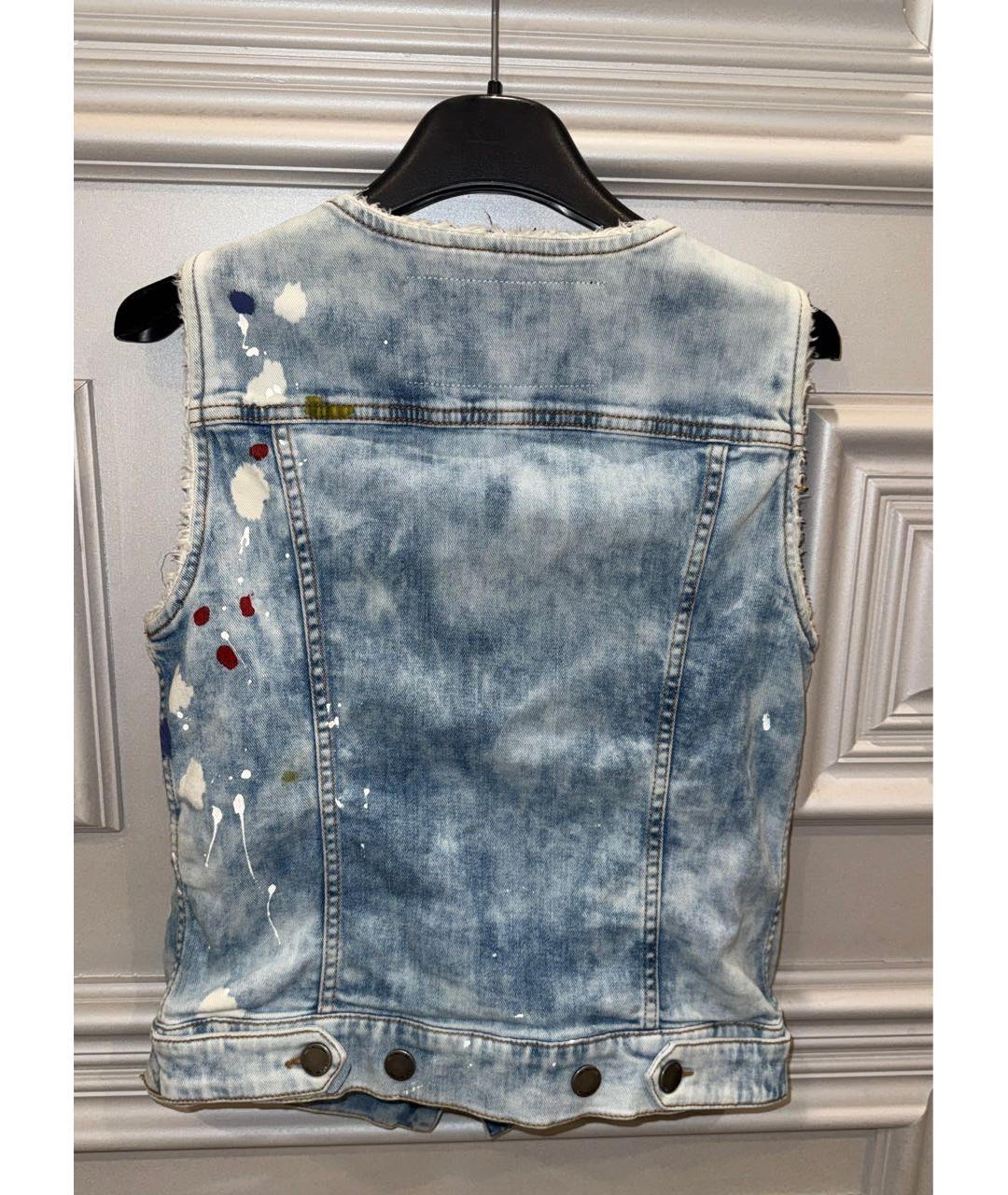 LOVE MOSCHINO Голубой деним жилет, фото 8