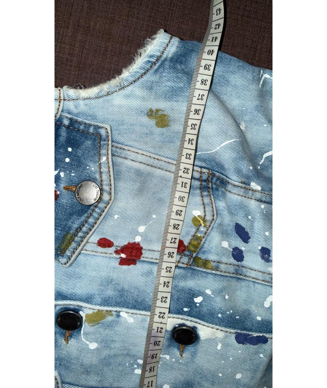LOVE MOSCHINO Голубой деним жилет, фото 7