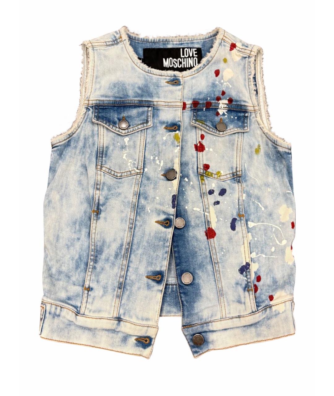 LOVE MOSCHINO Голубой деним жилет, фото 1
