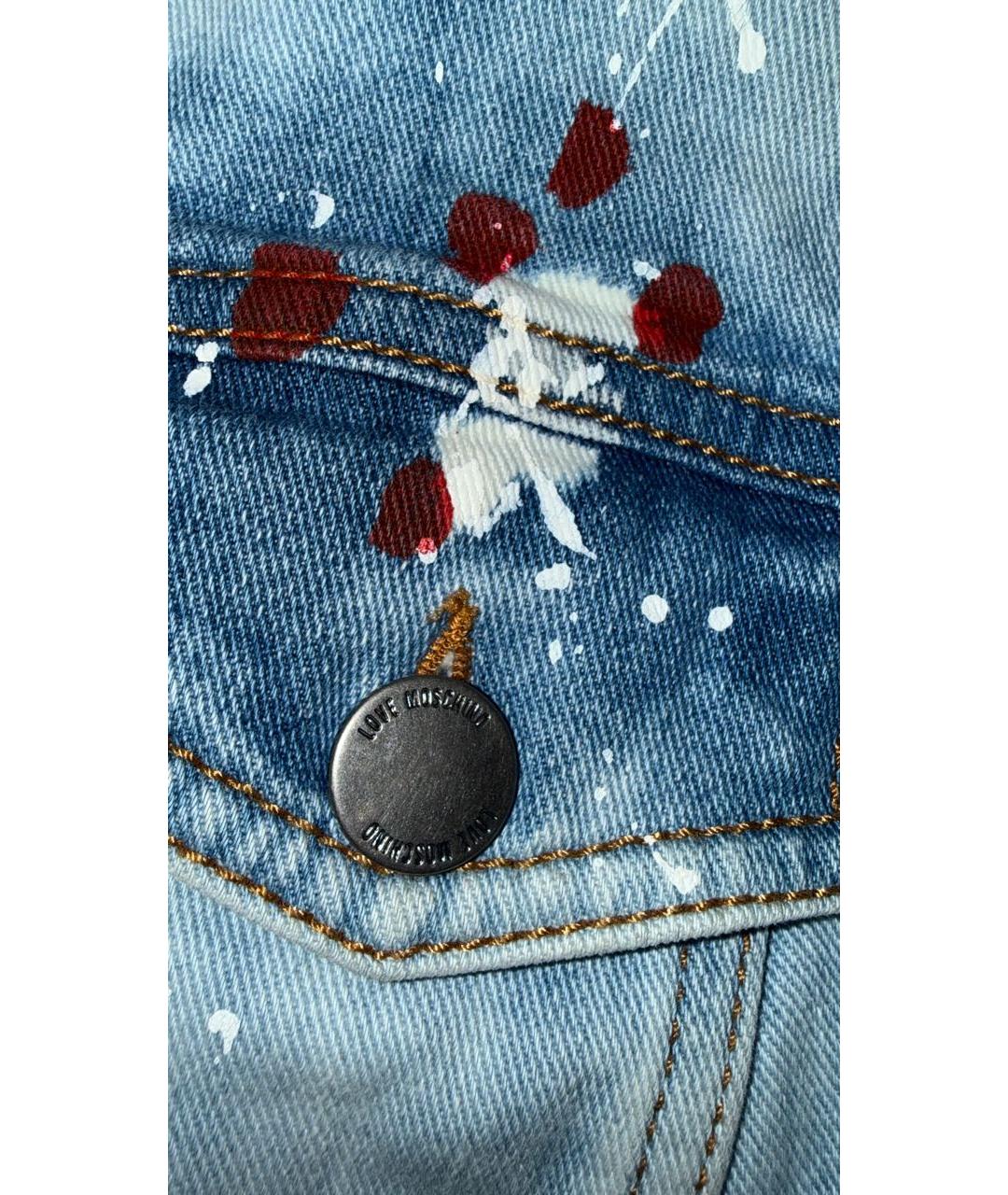 LOVE MOSCHINO Голубой деним жилет, фото 6