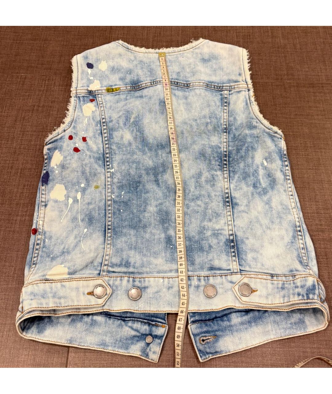 LOVE MOSCHINO Голубой деним жилет, фото 2