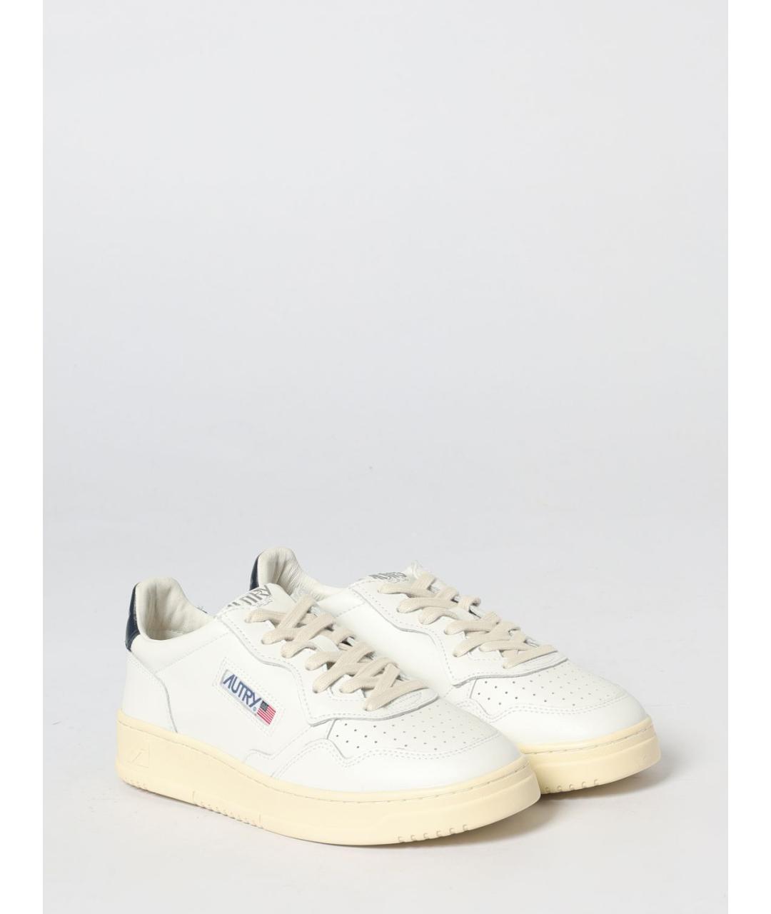 AUTRY Белые кожаные низкие кроссовки / кеды, фото 2