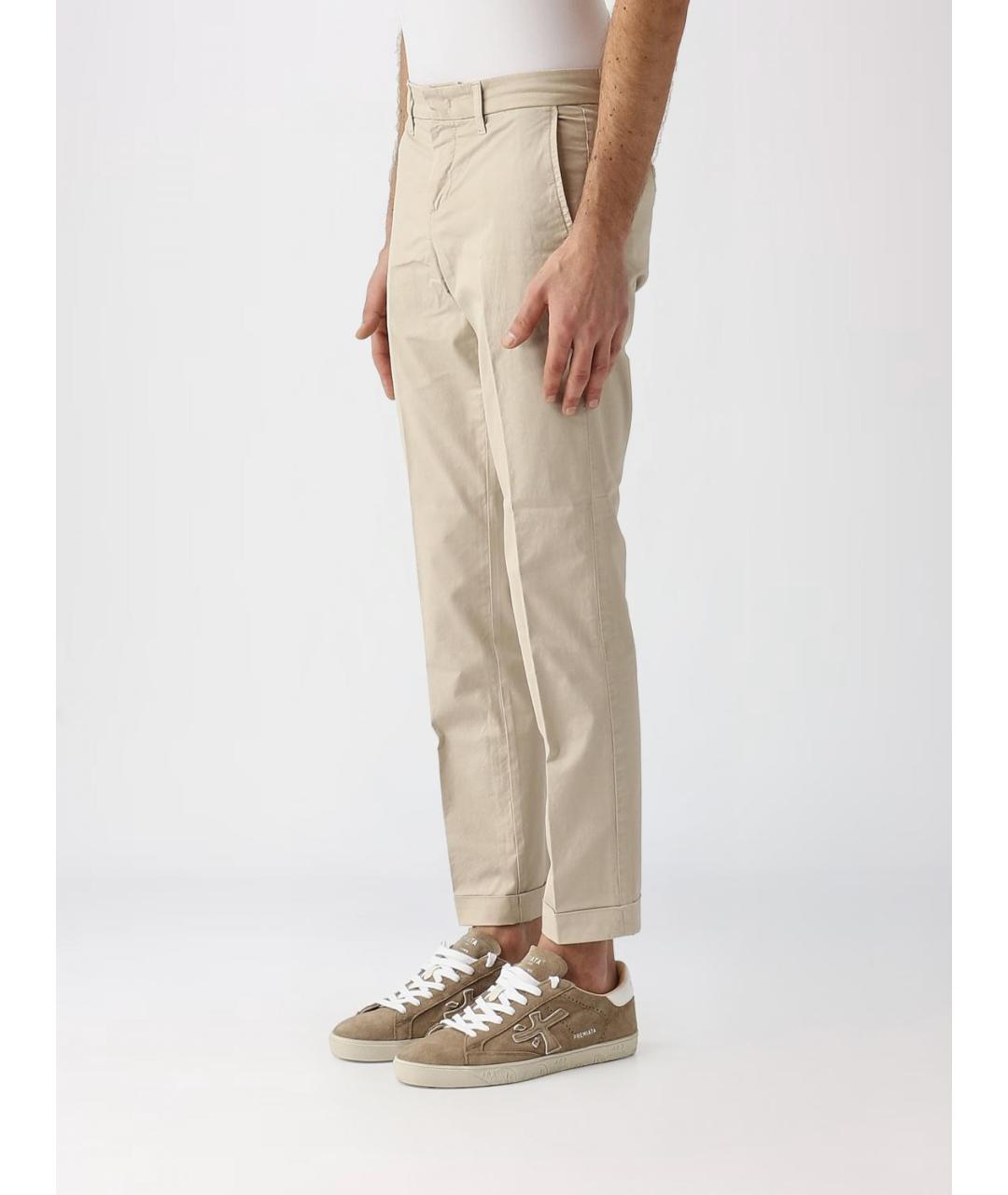 FAY Бежевые хлопковые повседневные брюки, фото 3