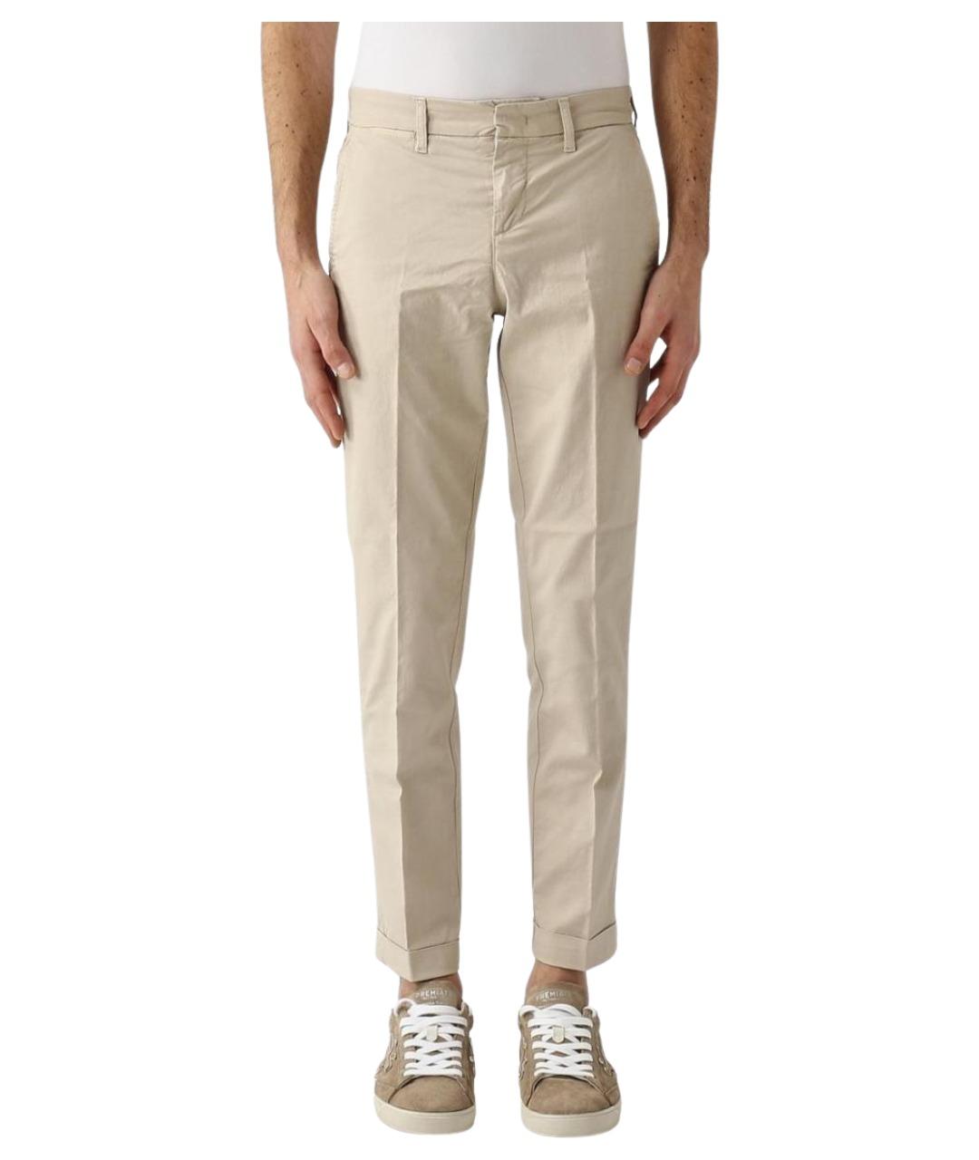 FAY Бежевые хлопковые повседневные брюки, фото 1