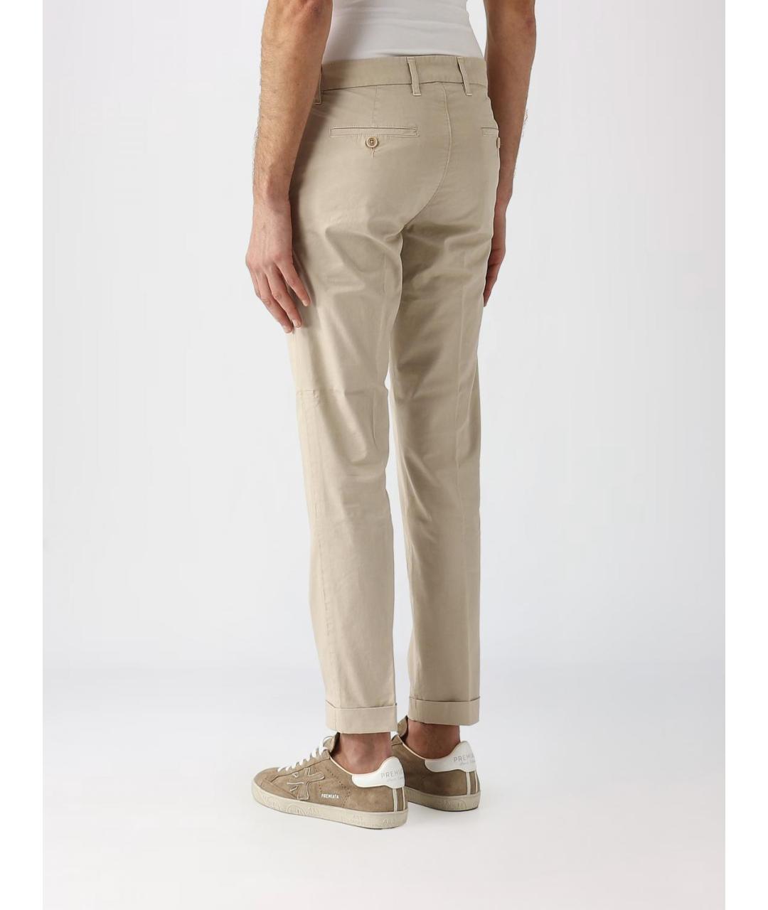FAY Бежевые хлопковые повседневные брюки, фото 2