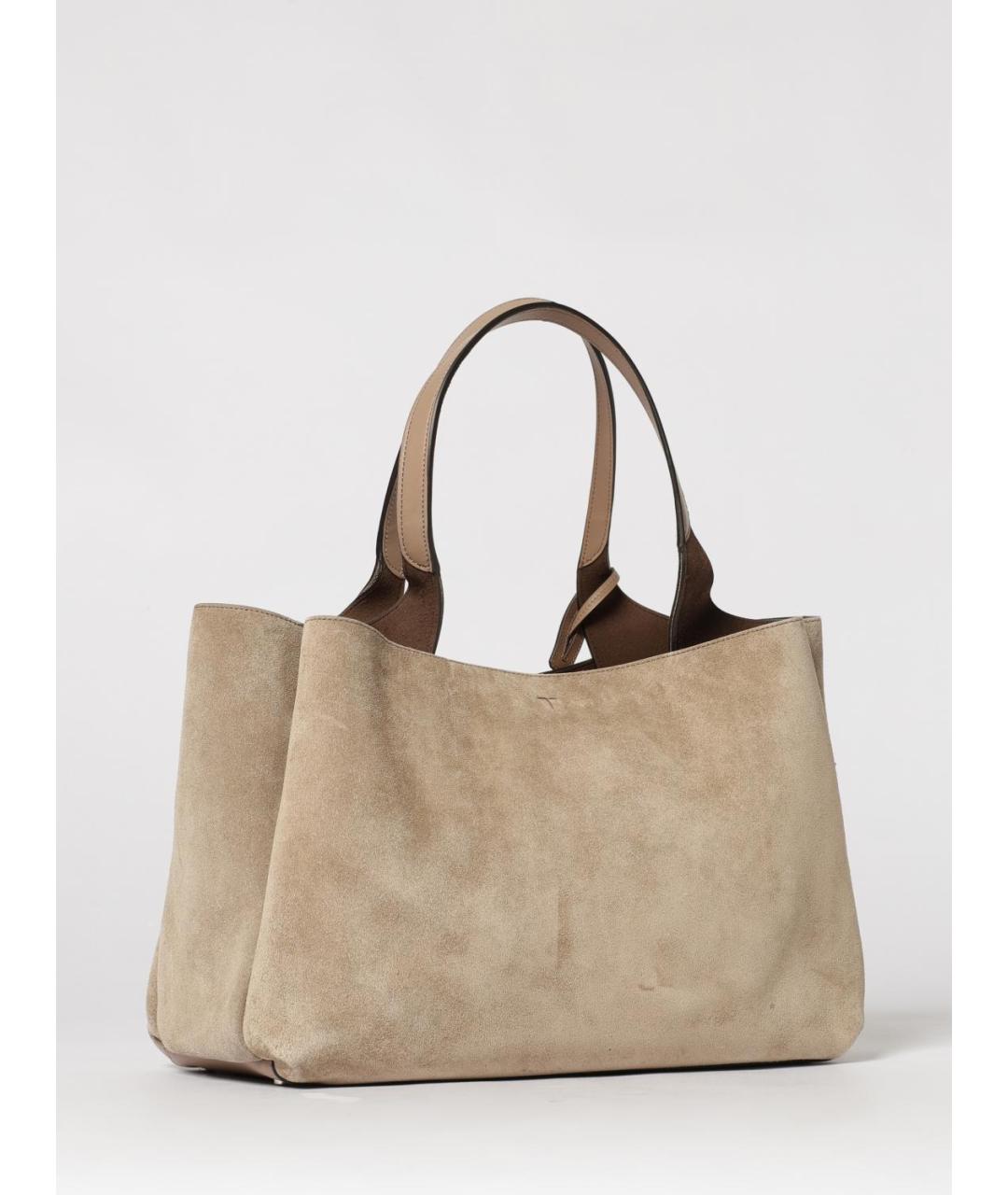 TOD'S Бежевая замшевая сумка тоут, фото 3