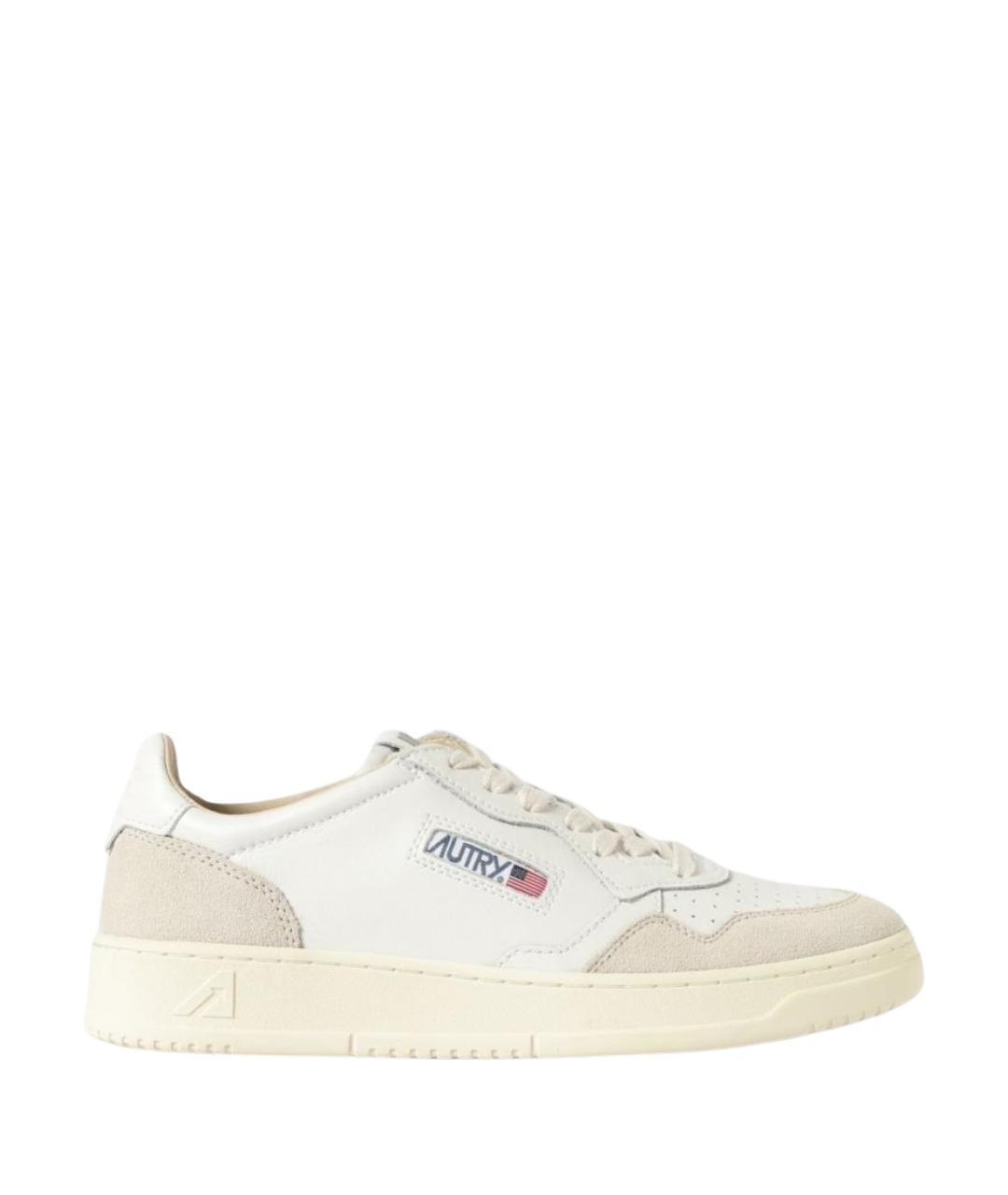 AUTRY Белые кожаные низкие кроссовки / кеды, фото 1