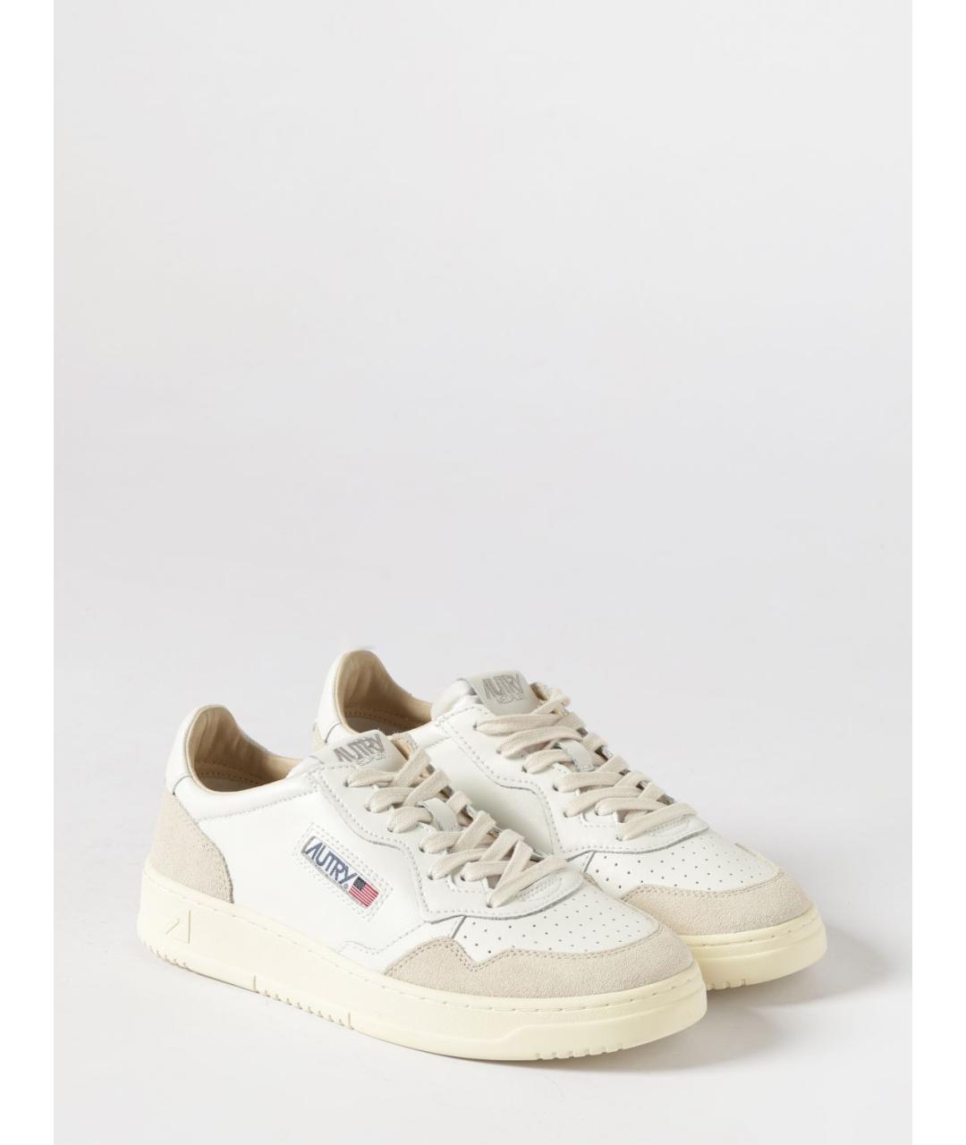AUTRY Белые кожаные низкие кроссовки / кеды, фото 2