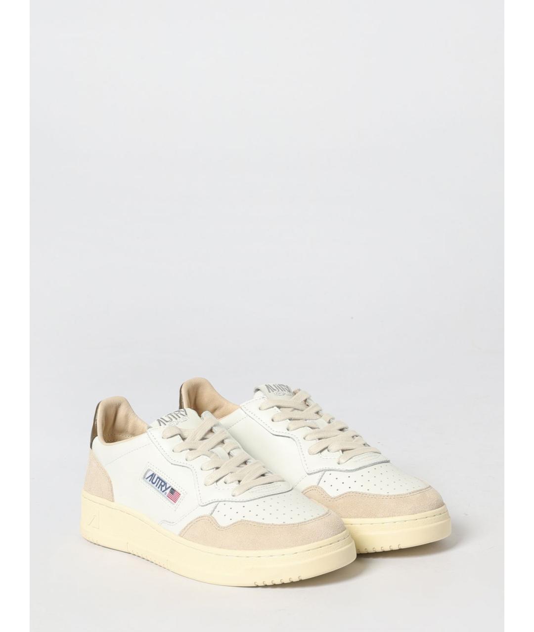 AUTRY Белые кожаные низкие кроссовки / кеды, фото 2
