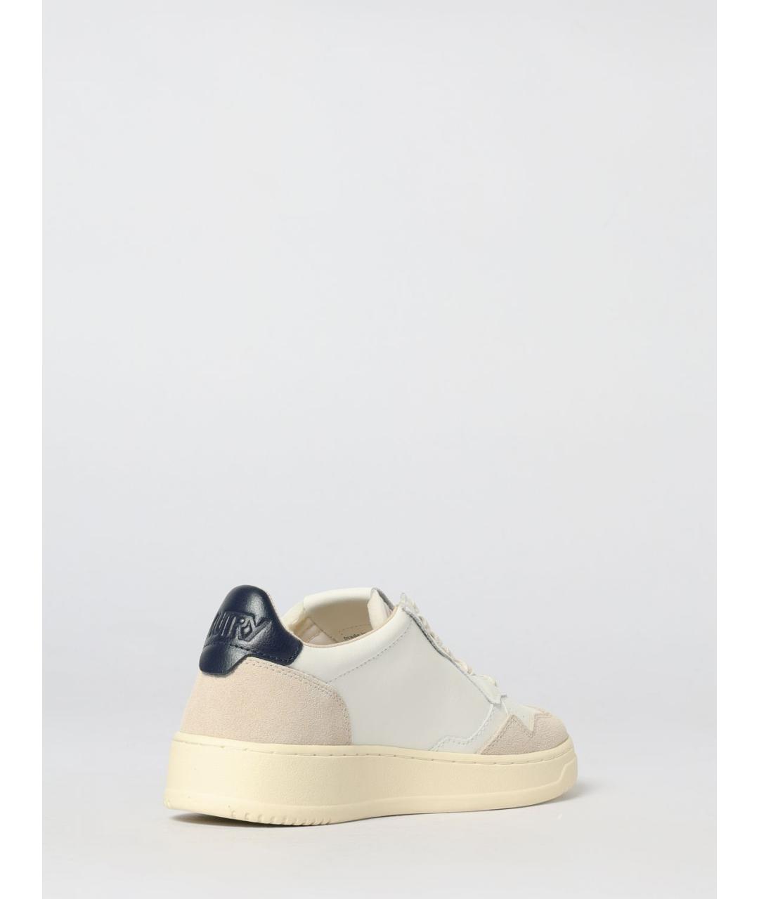 AUTRY Белые кожаные низкие кроссовки / кеды, фото 3