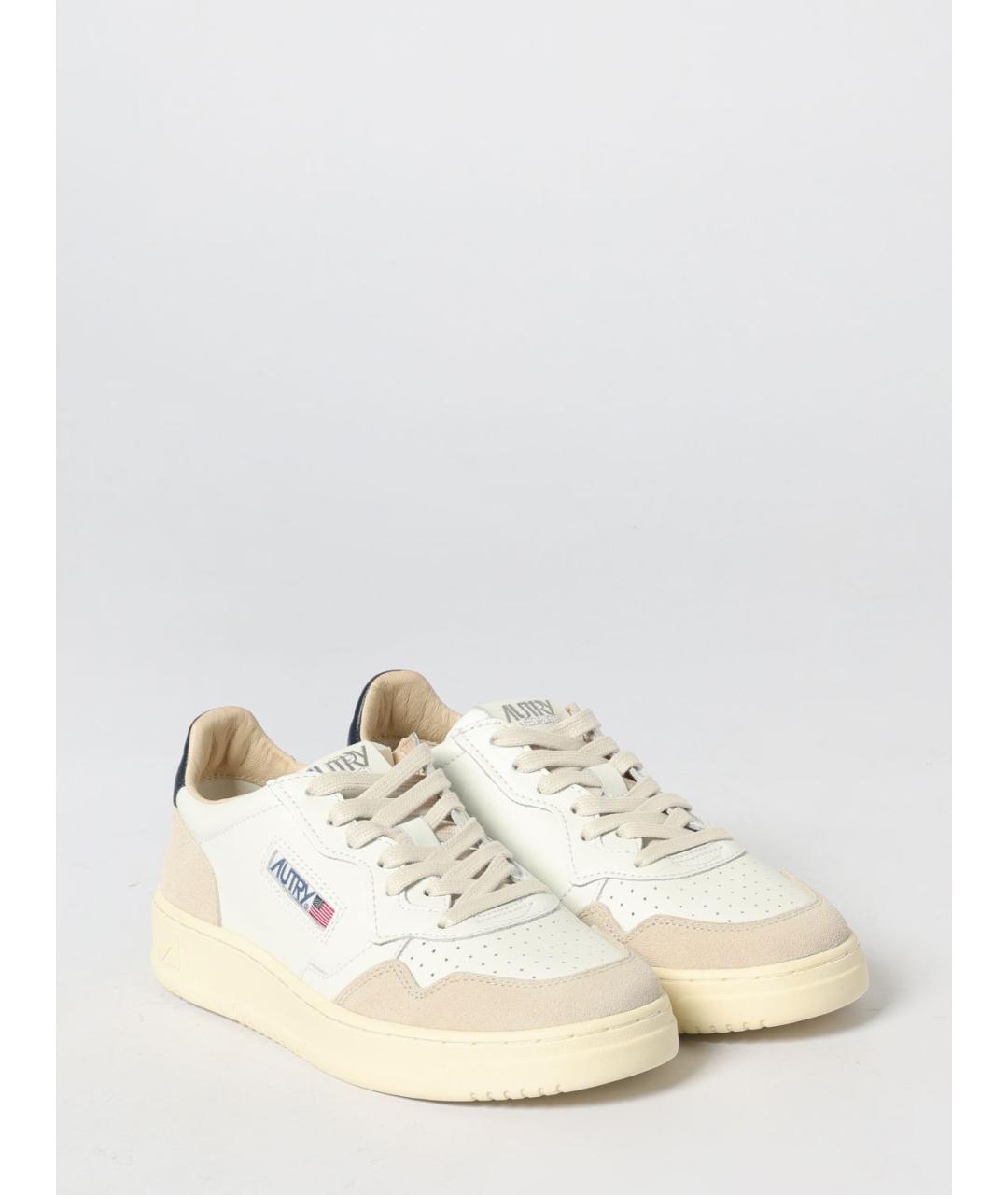 AUTRY Белые кожаные низкие кроссовки / кеды, фото 2