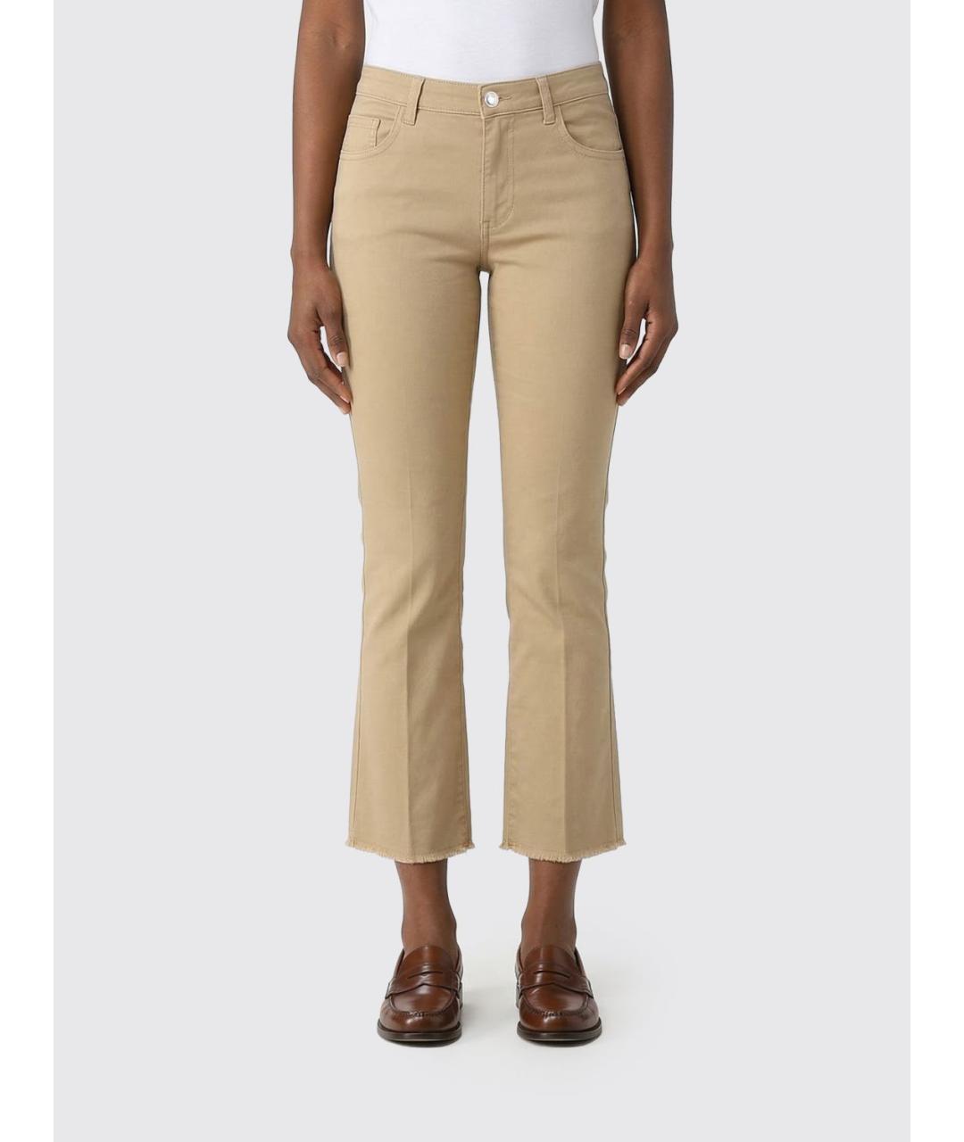 FAY Бежевые хлопко-эластановые джинсы клеш, фото 2