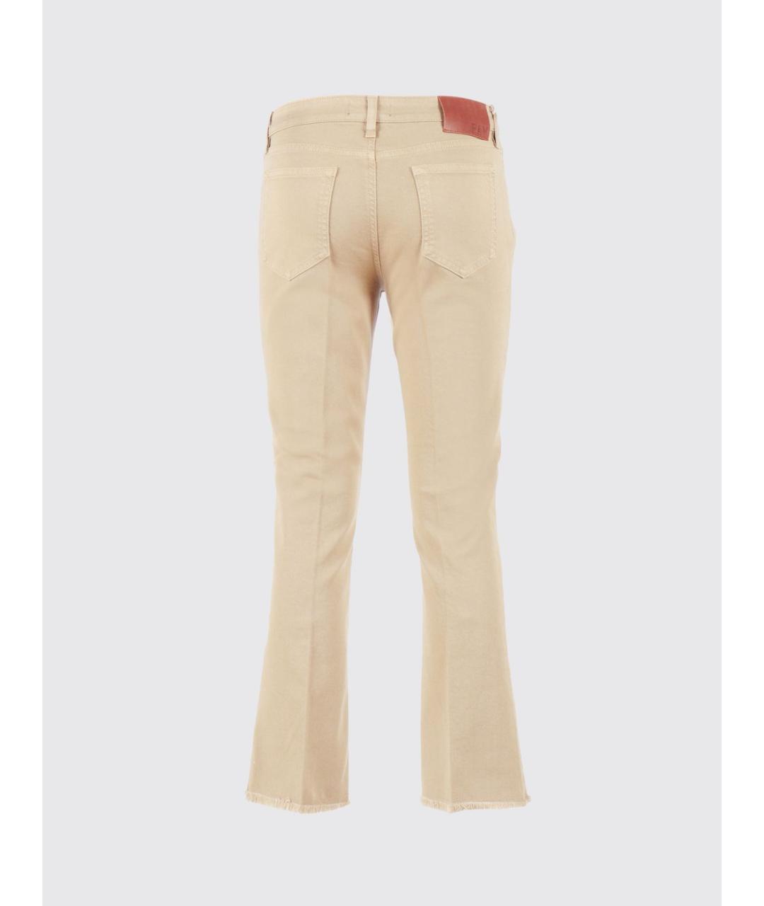 FAY Бежевые хлопко-эластановые джинсы клеш, фото 3