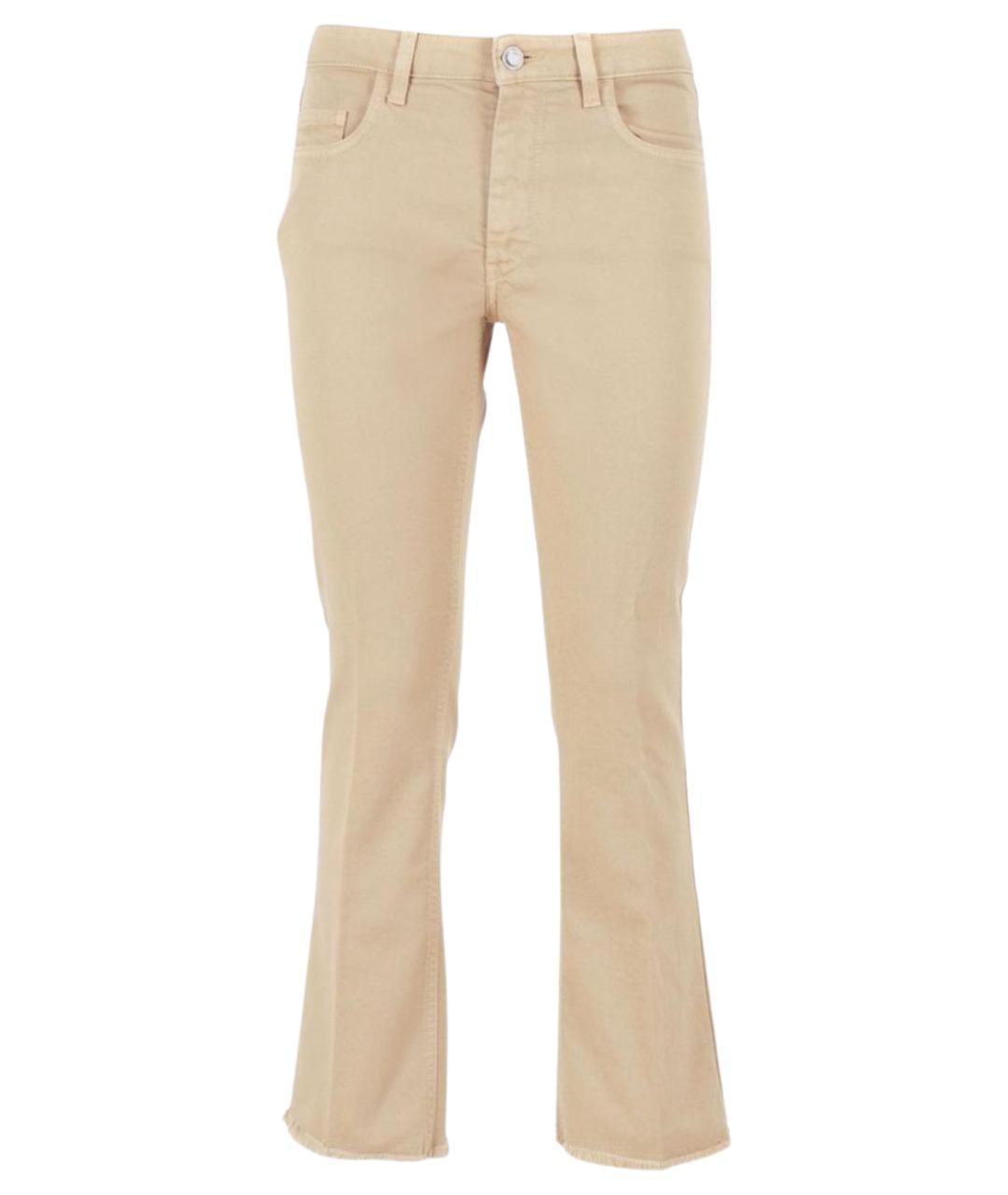 FAY Бежевые хлопко-эластановые джинсы клеш, фото 1