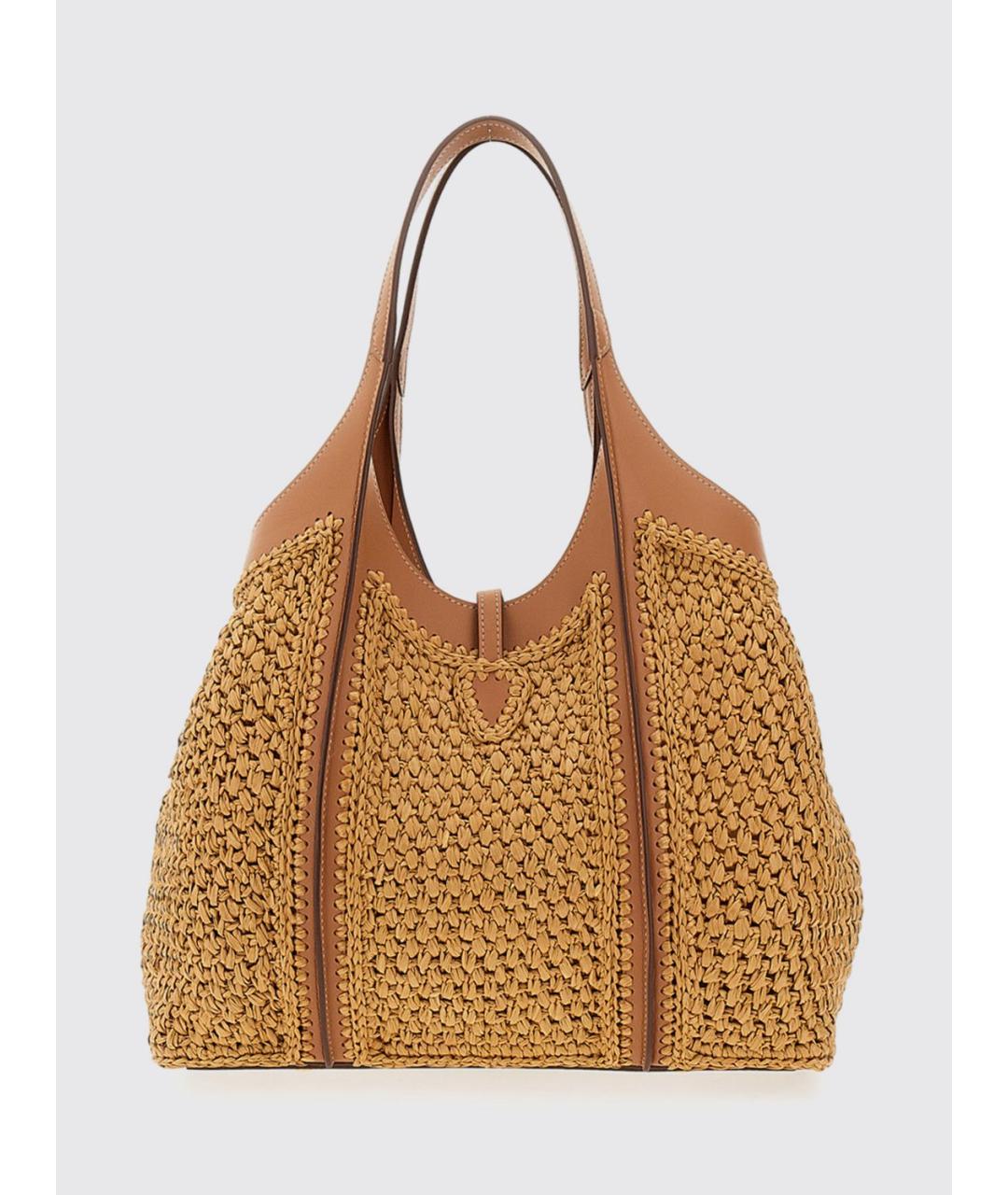 TOD'S Бежевая пелетеная сумка тоут, фото 2