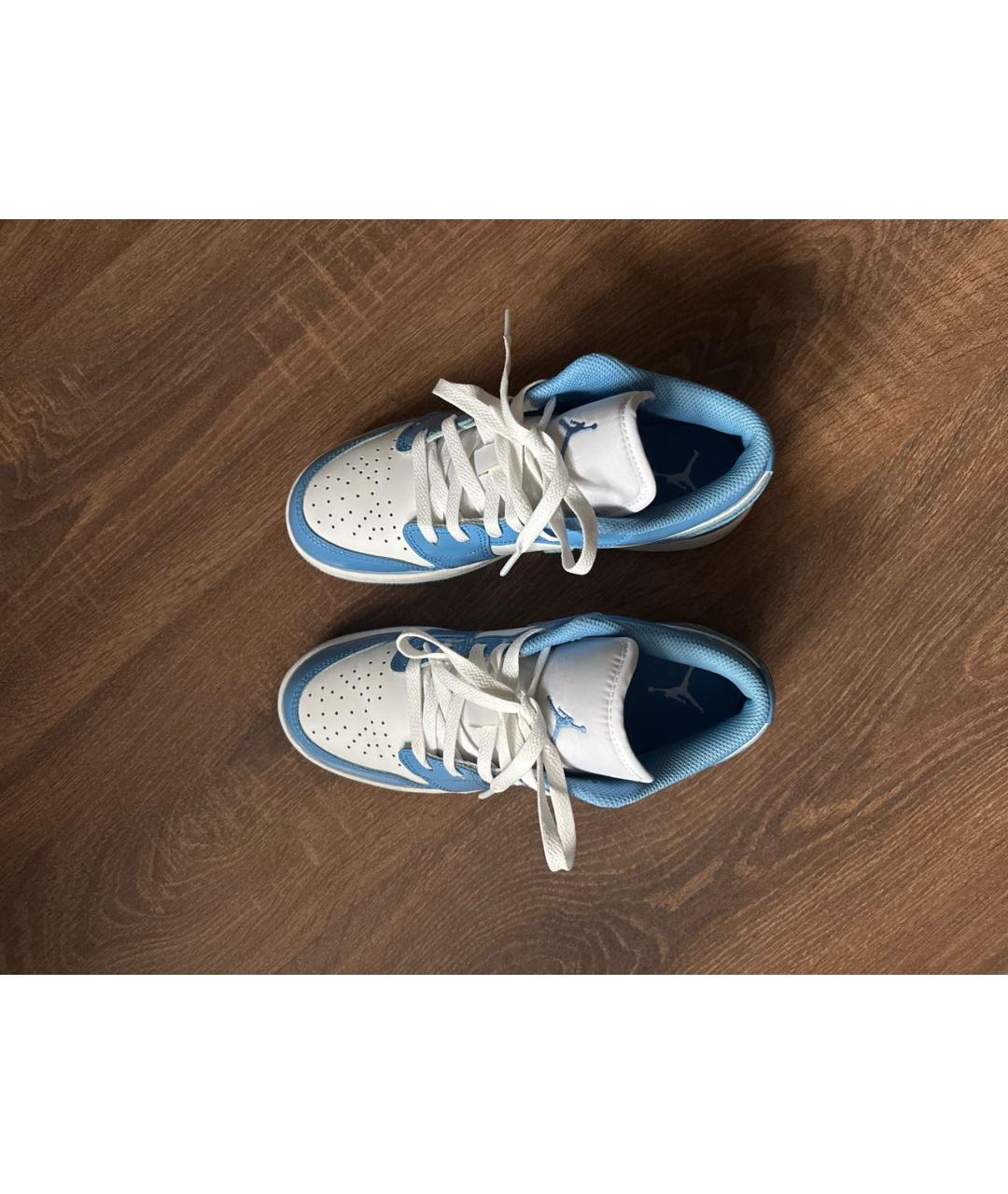 NIKE Голубые кроссовки из лакированной кожи, фото 3