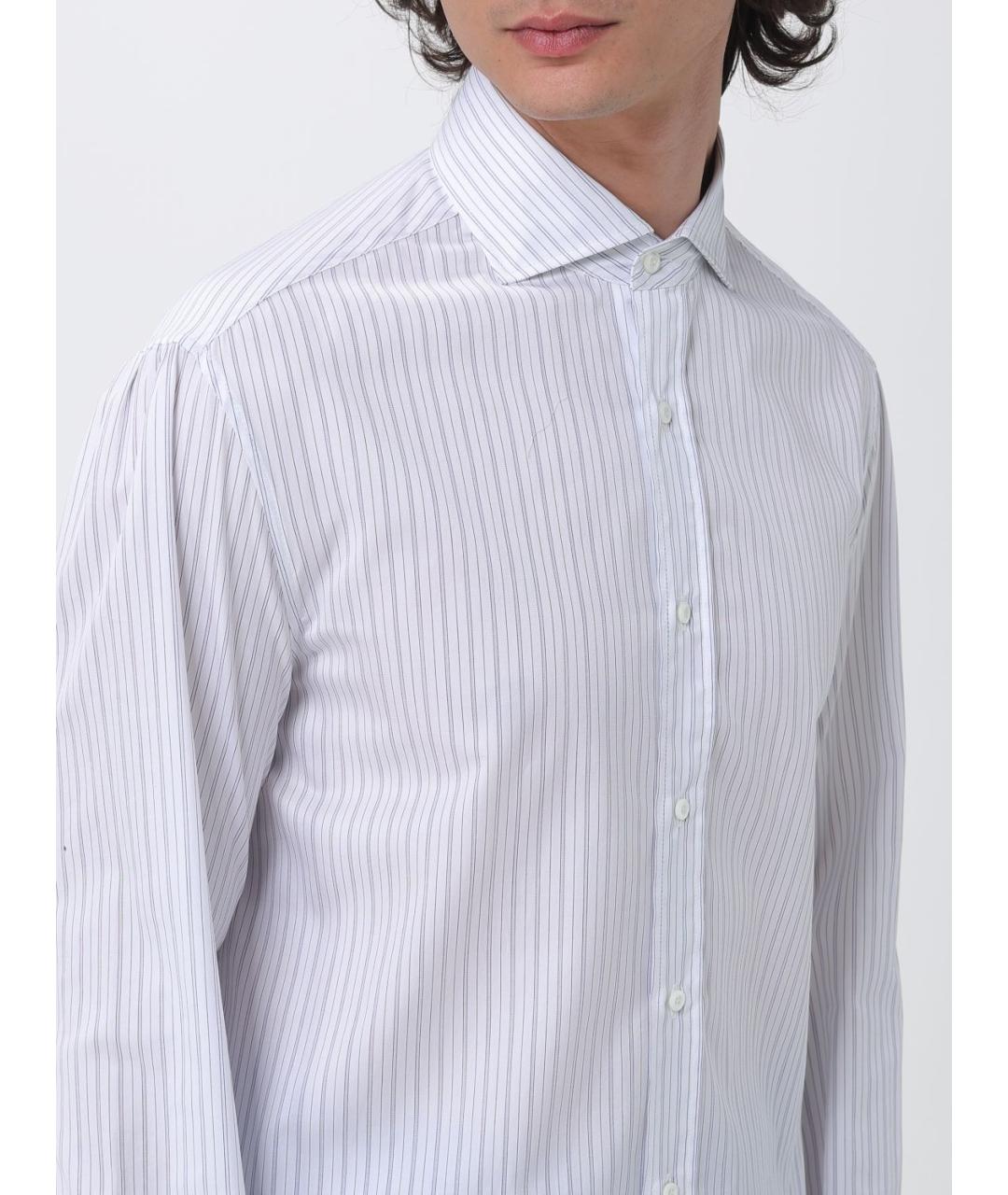 BRUNELLO CUCINELLI Белая хлопковая классическая рубашка, фото 5