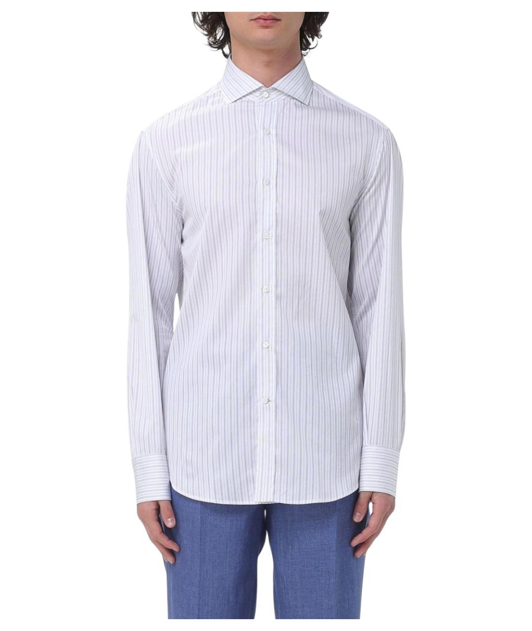 BRUNELLO CUCINELLI Белая хлопковая классическая рубашка, фото 1