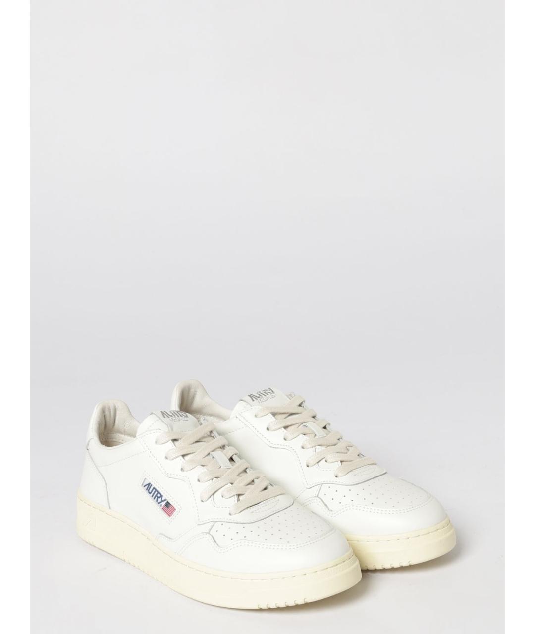 AUTRY Белые кожаные низкие кроссовки / кеды, фото 2