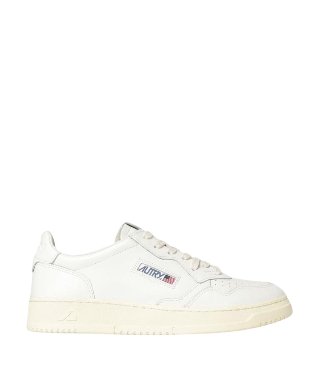 AUTRY Белые кожаные низкие кроссовки / кеды, фото 1