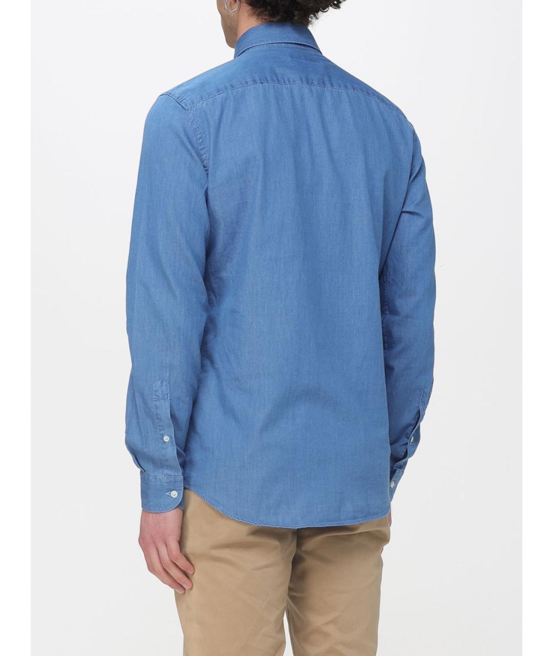 FAY Синяя хлопковая кэжуал рубашка, фото 2