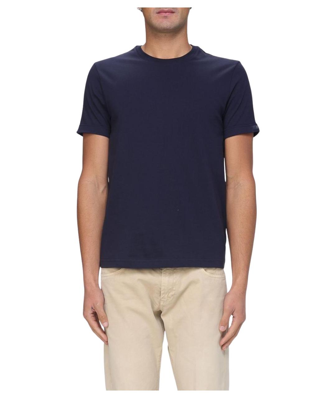 FAY Темно-синяя хлопковая футболка, фото 1