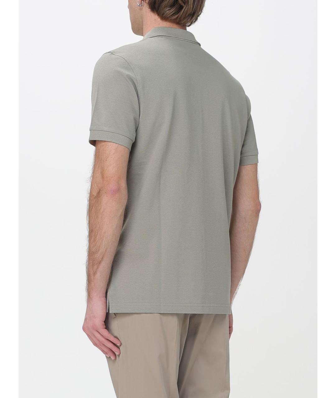 FAY Серое хлопковое поло с коротким рукавом, фото 2