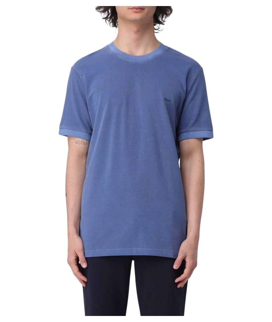 FAY Синяя хлопковая футболка, фото 1