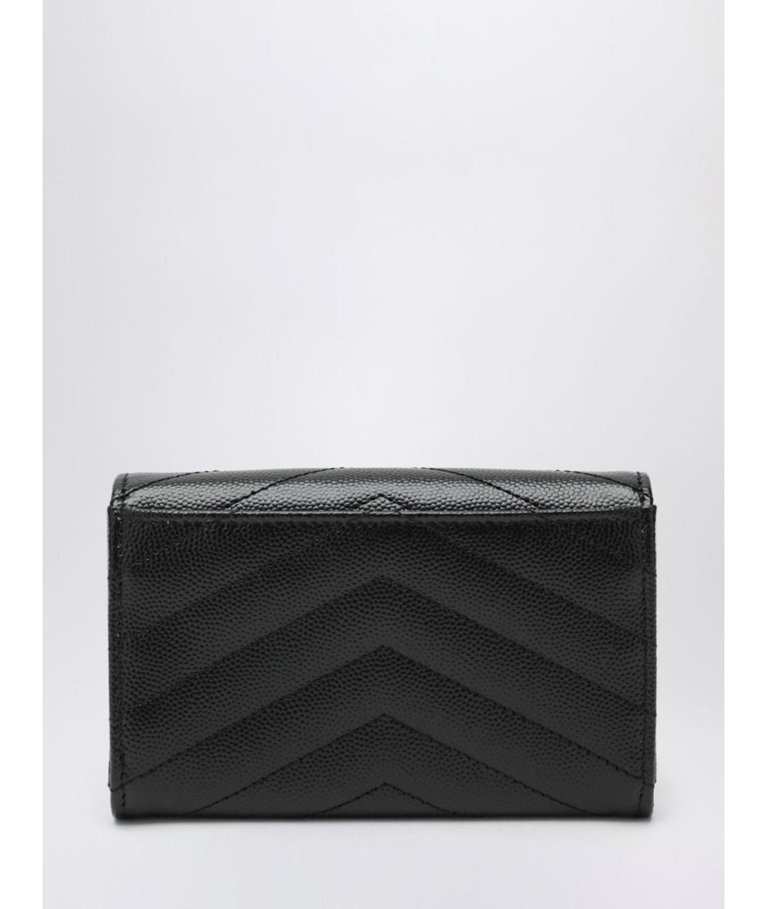 SAINT LAURENT Черный кожаный кошелек, фото 2