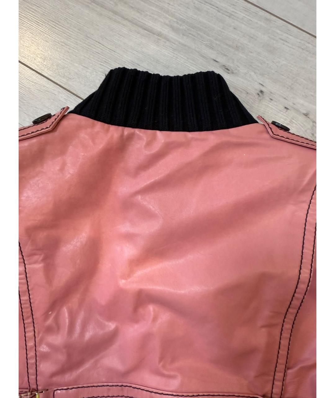 GUCCI Коралловая кожаная куртка, фото 3