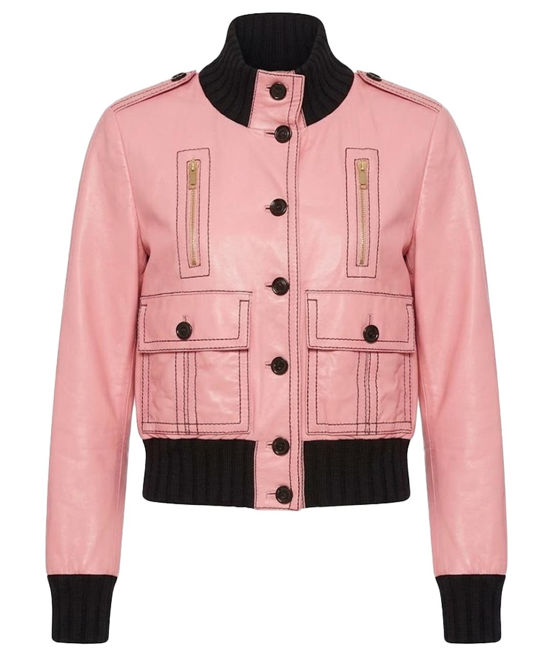 GUCCI Коралловая кожаная куртка, фото 1