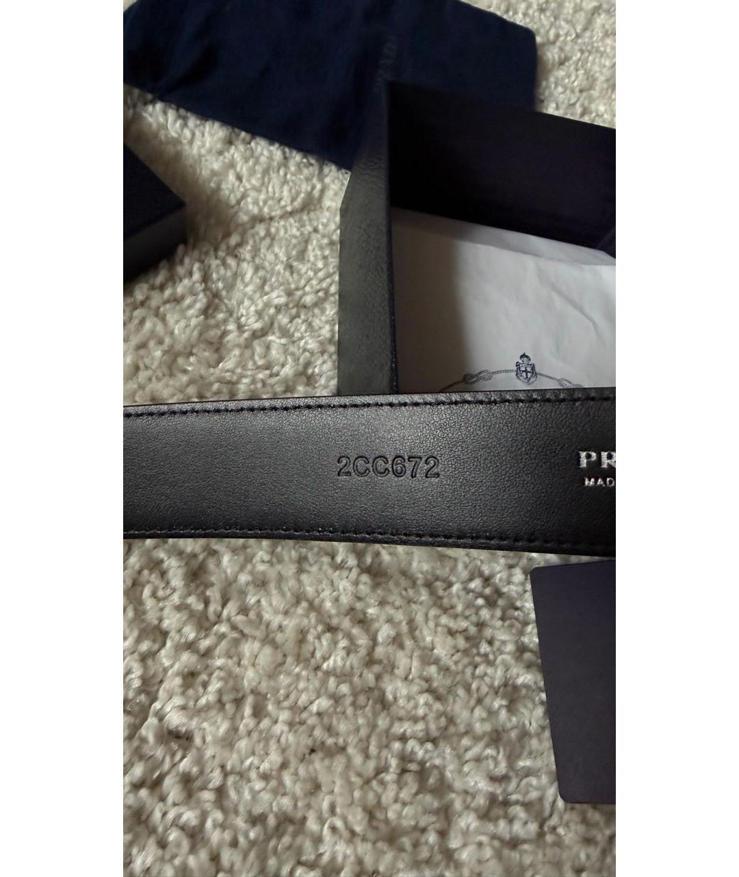 PRADA Черный кожаный ремень, фото 7